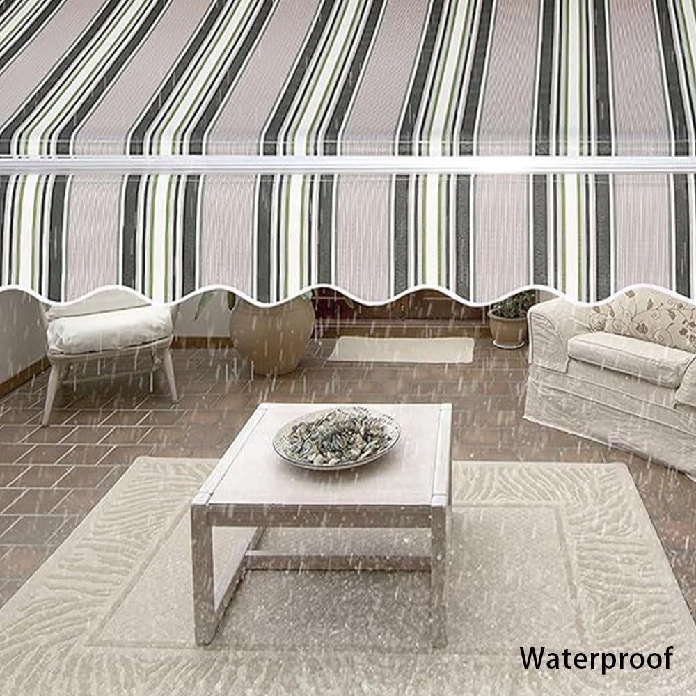 Wysuwana markiza z tkaniny z falbanką, zamiennik do patio markiza przeciwsłoneczna na balkon, do zewnątrz zadaszenie tkaniny, czerwona, 4,5 x 2 m / 15x6.5ft