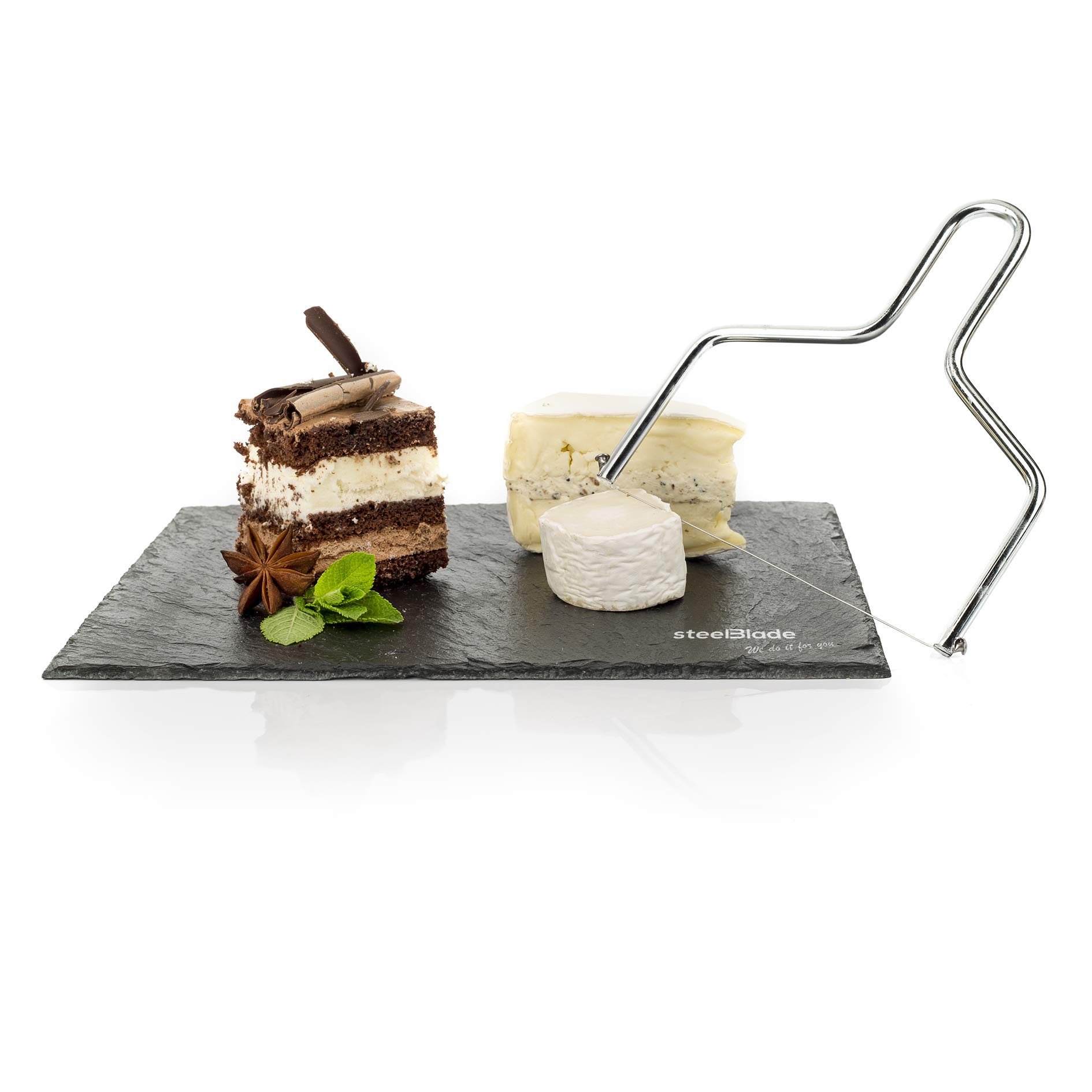 Lira de Queso Acero Inoxidable + Recambio - Cuchillo para Queso, Tartas, Pasteles
