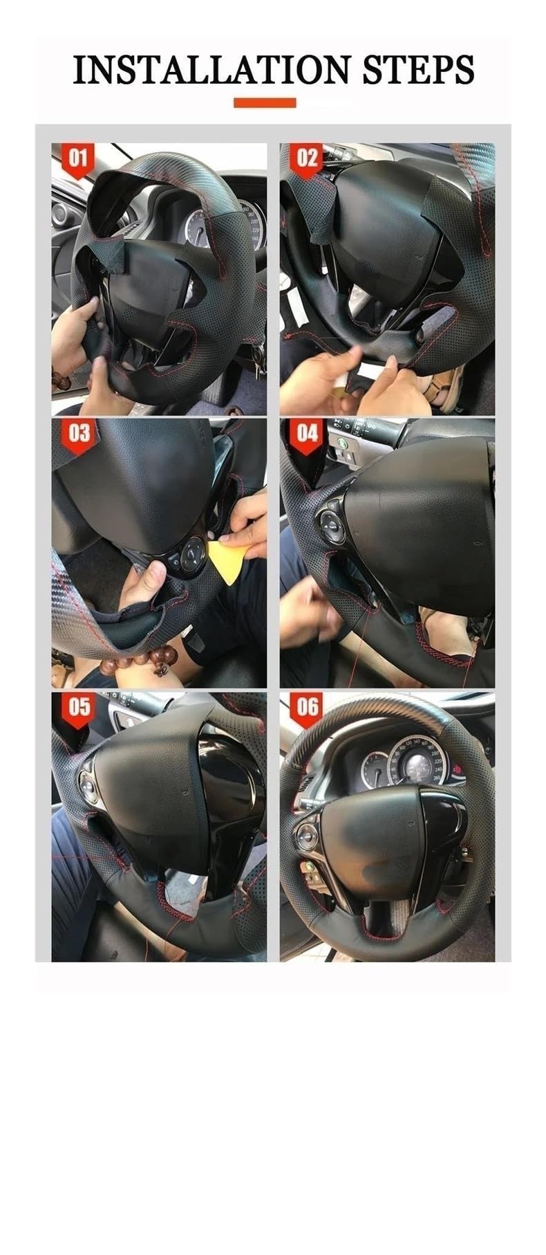Cubierta Volante Coche Para Volvo Para XC90 Para XC60 Para XC40 Para V90 Para S90 Cuero Negro Protege Interior Funda Volante Coche Cosida A Mano(B)