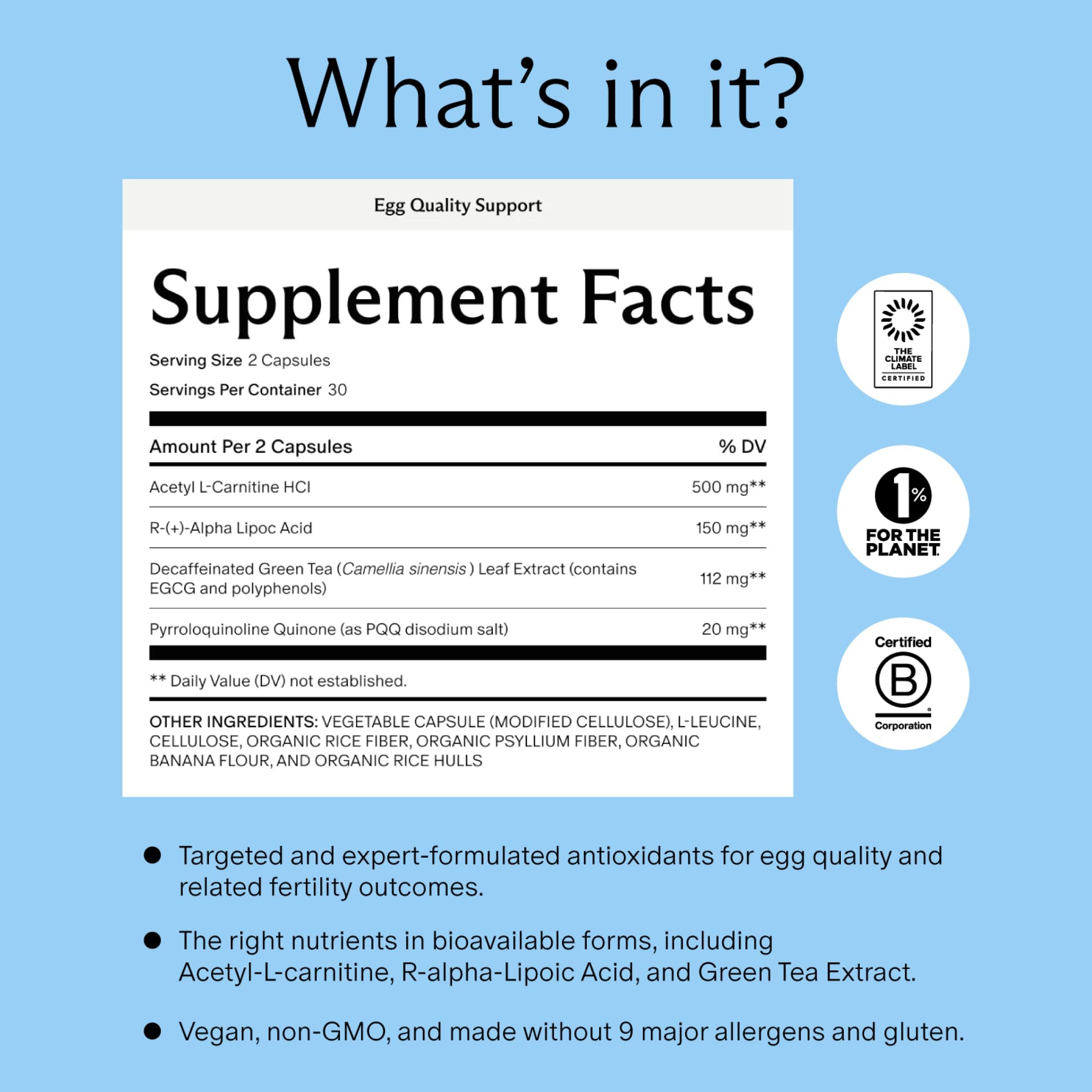 acetyl l carnitine and egg quality Amazon.com: Needed. Apoyo para la Calidad del Óvulo - Suplemento de  Antioxidantes Formulado Óptimamente para la Calidad del Óvulo - Apoyo para  la Fertilidad - Suplemento de Fertilidad para Mujeres