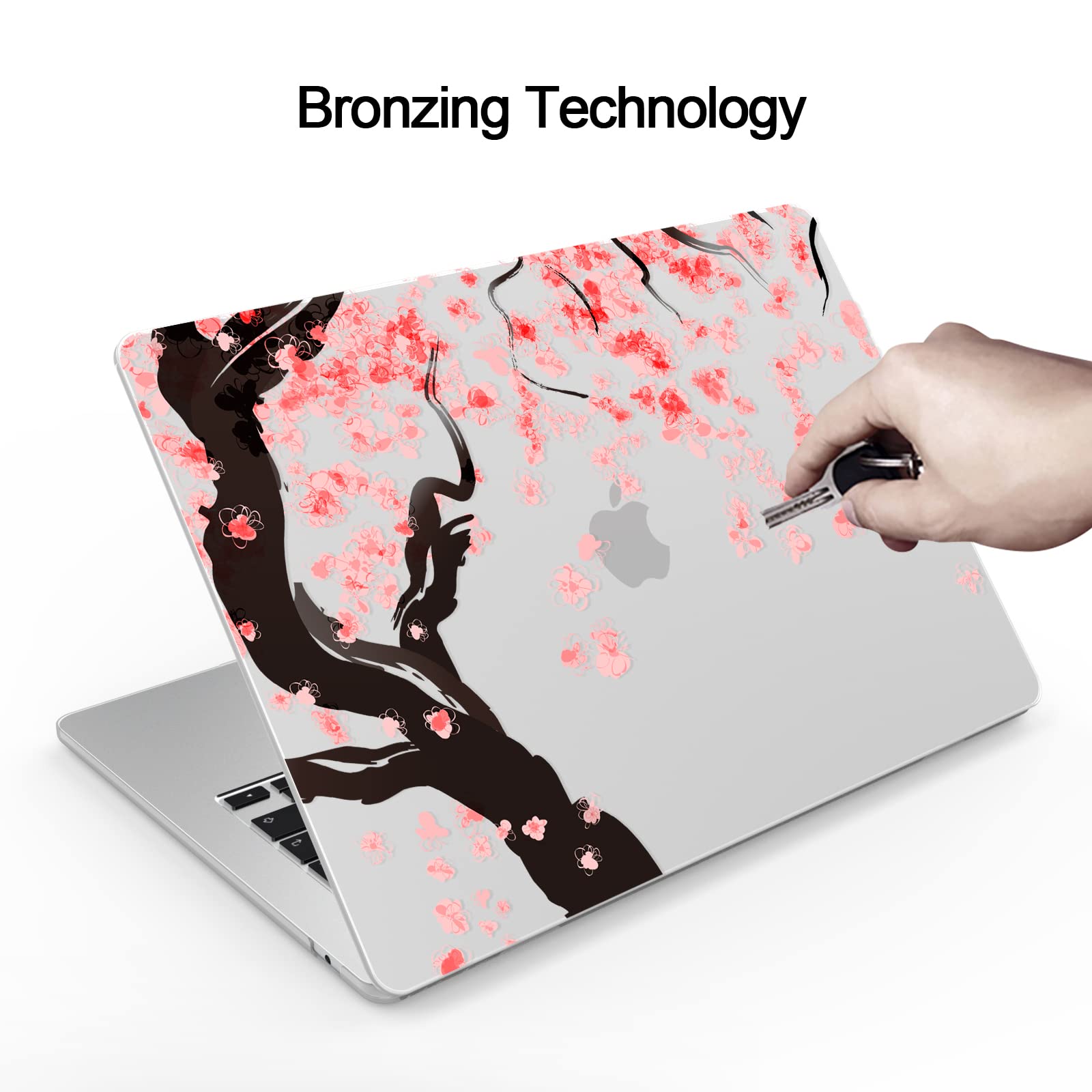 Funda Compatible con MacBook Air de 13.6 Pulgadas, Modelo de versión 2025-2022, Chip A3240 M4 A3113 M3 A2681 M2, Funda rígida con patrón Impreso para MacBook Air 13.6, Flores de Cerezo A9