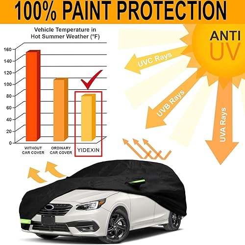 Miniatura 26 de YIXIN Funda impermeable de coche para Subaru Crosstrek/XV 2013-2024, ajuste personalizado, correa 100% impermeable a prueba de viento y bandas