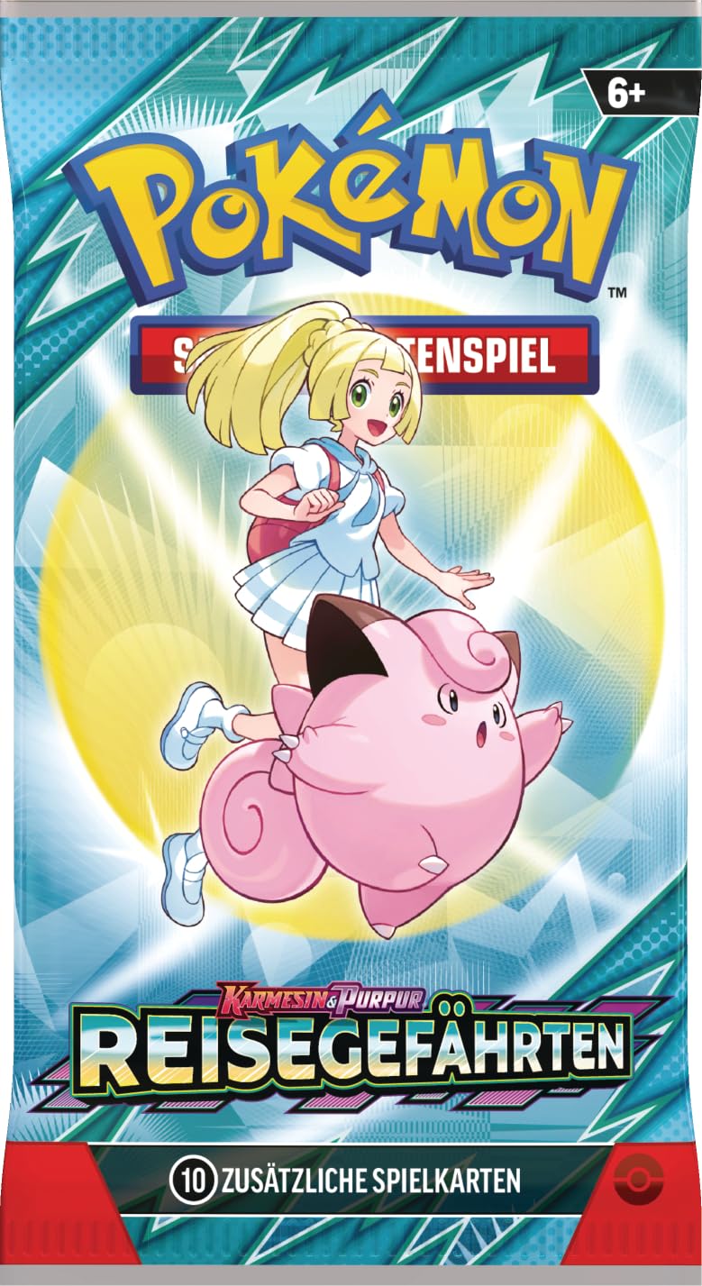 Pokémon-Sammelkartenspiel: Boosterpack-Display Karmesin & Purpur – Reisegefährten (enthält 18 Boosterpacks)