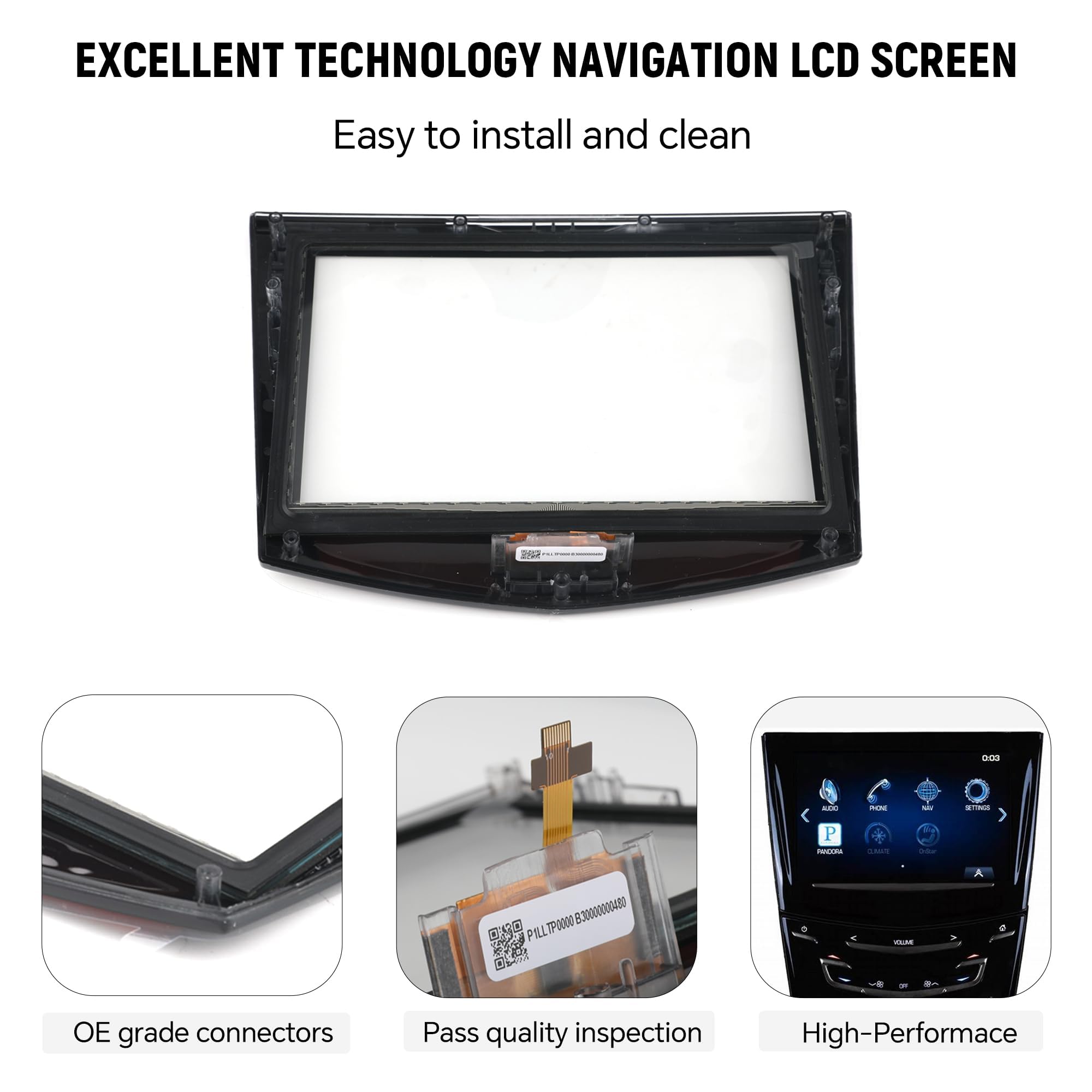 Cadillac CUE Écran tactile LCD avec cadre pour ATS CTS SRX XTS Escalade ESV 23243166, 20867045, 22912608