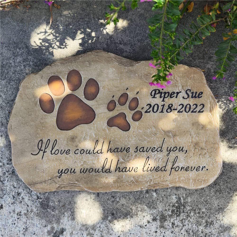 Piedras conmemorativas Personalizadas for Jardines con Estampado de Patas, Piedras conmemorativas for Perros y Gatos