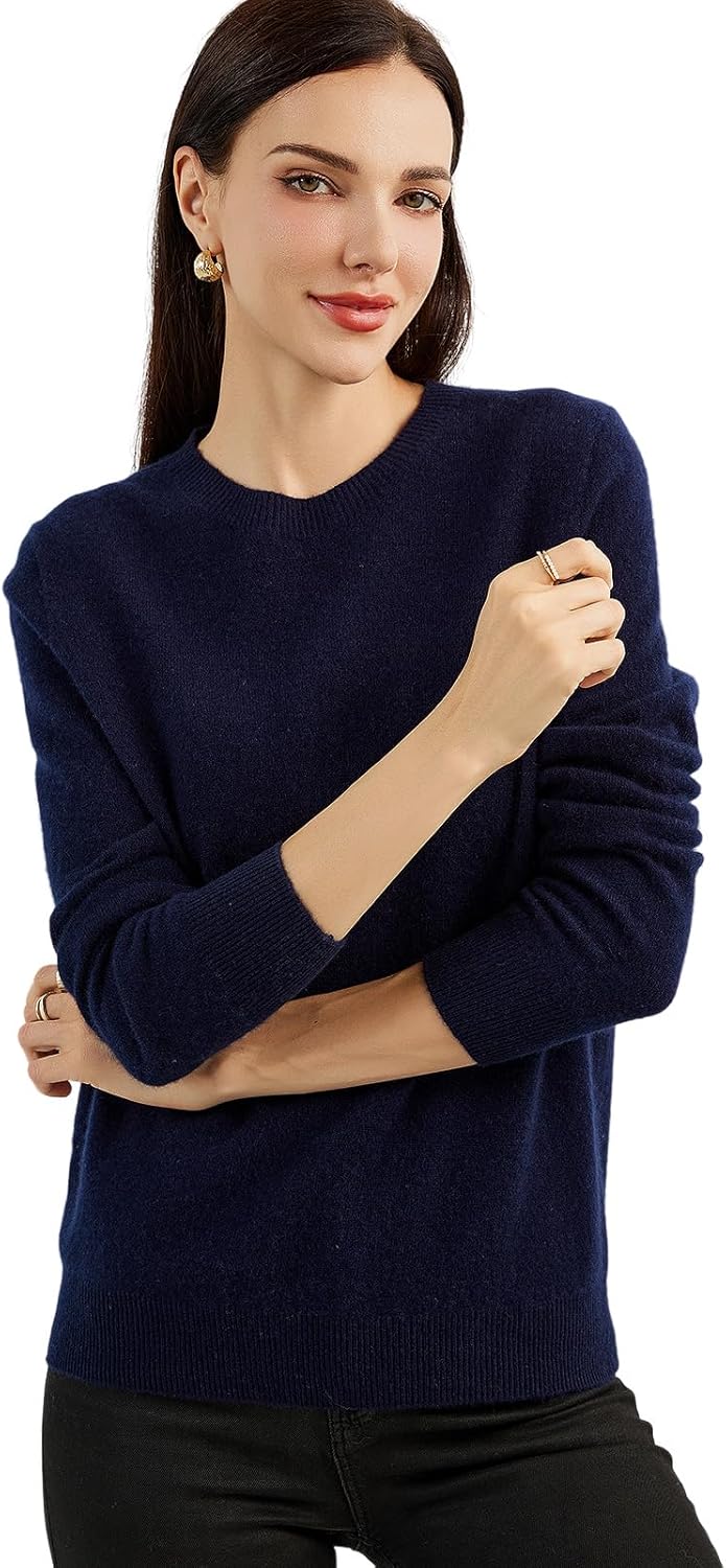 Chanyarn Women's 100% Pure Cashmere Sweater 2025 Fall Winter Crew Neck Long Sleeve Warm Soft Knitted Pullover