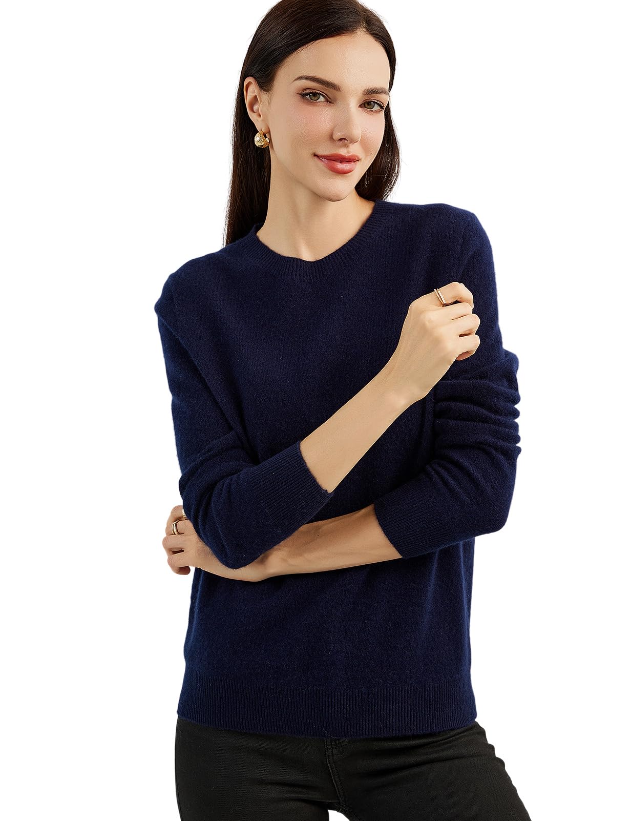 Chanyarn Womens 100 Pure Cashmere Sweater 2025 Fall Winter Crew Neck Long Sleeve Warm Soft Knitted Pullover