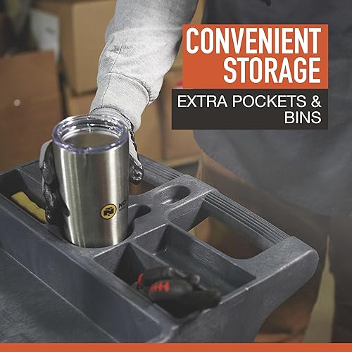 Miniatura 5 de Ironton Carrito utilitario de 2 bandejas de capacidad de 500 libras, carrito de carga de construcción de espuma estructural sin mantenimiento,