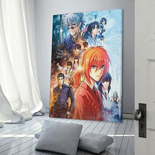 Miniatura 3 de Póster de anime Rurouni Kenshin Himura (3) pinturas artísticas de pared, lienzo para decoración de pared, decoración del hogar, decoración de sala
