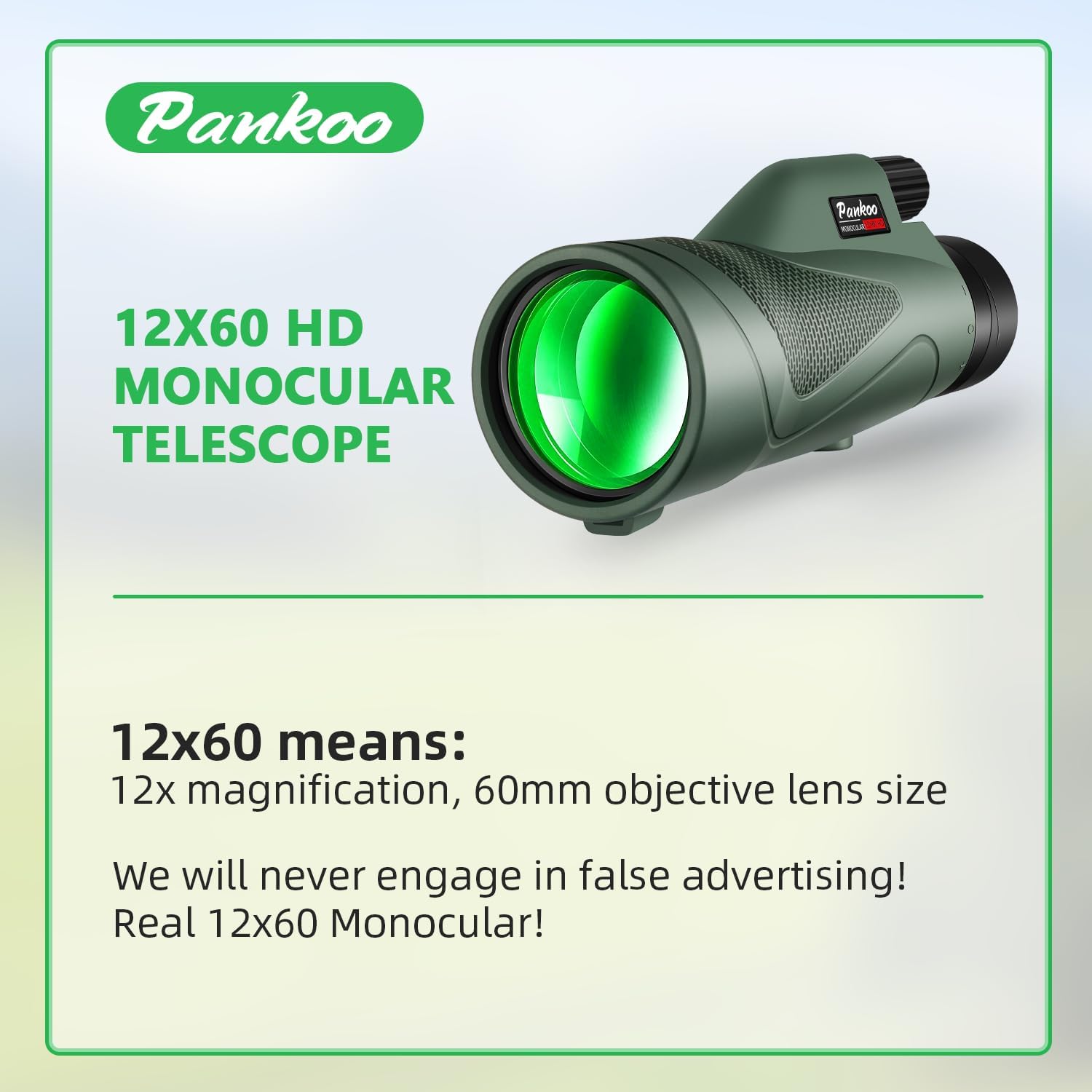 Pankoo 12x60 HD Monocular Telescope in use