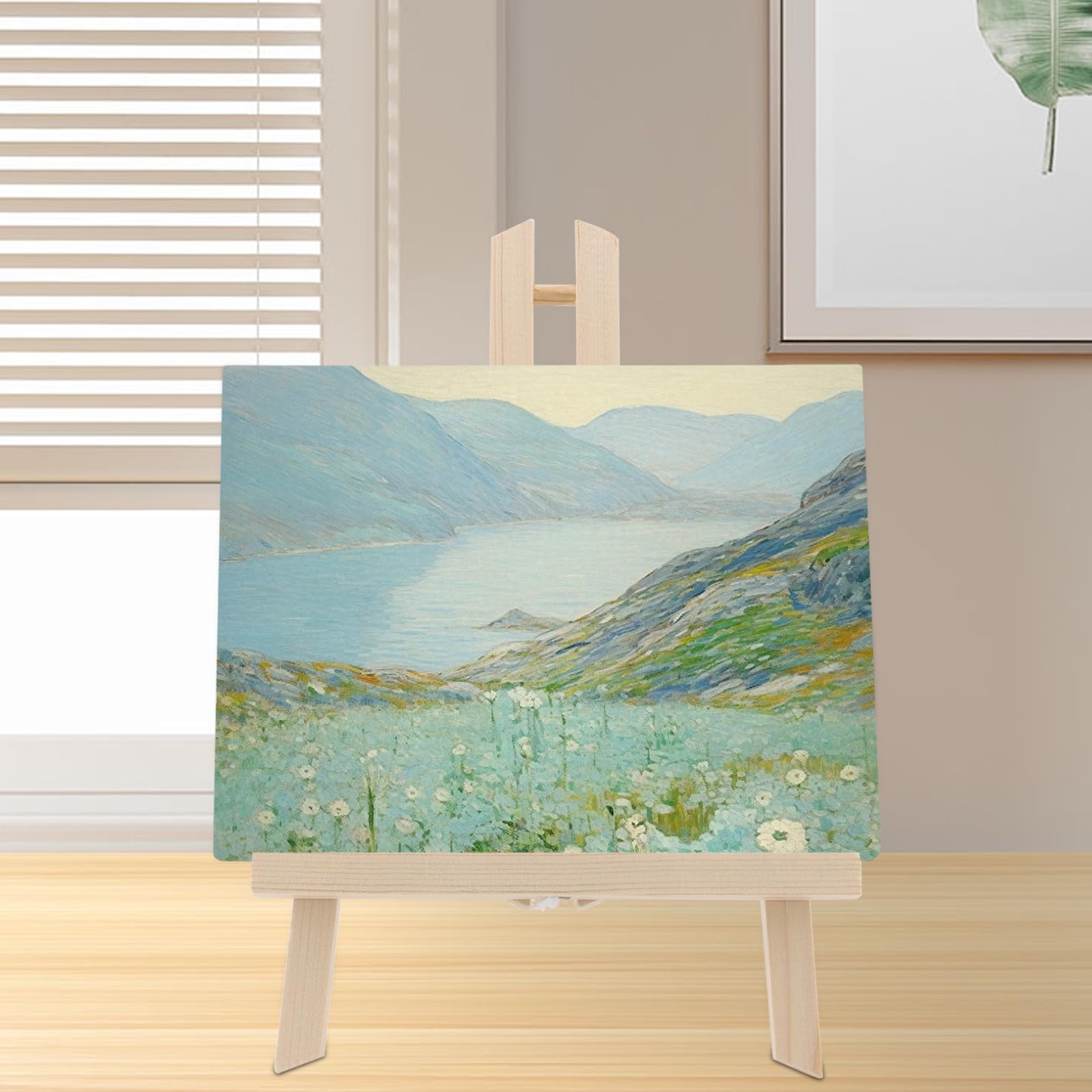 MOUYAT Cavalletto da tavolo in legno da 10 pezzi, cavalletto da tavolo portatile da 30 cm per artisti, principianti e professionisti, piccolo supporto da pittura regolabile per tela, disegno e displa