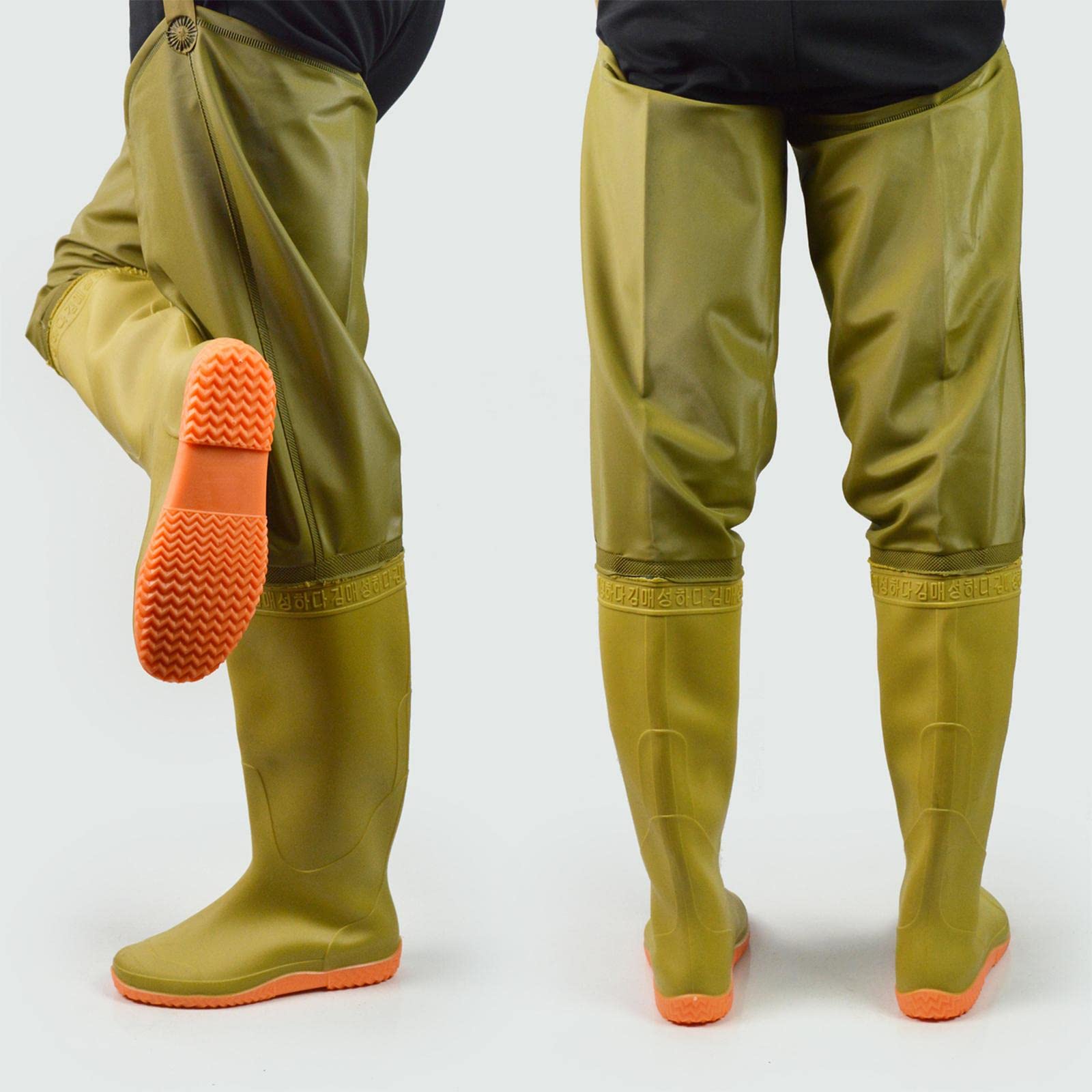Fishing Hip Waders Bottes Imperméables Légères Respirantes Nylon Semelle Crantée Boucle pour Hommes Femmes Compatibles avec La Pêche Jardinage, 41