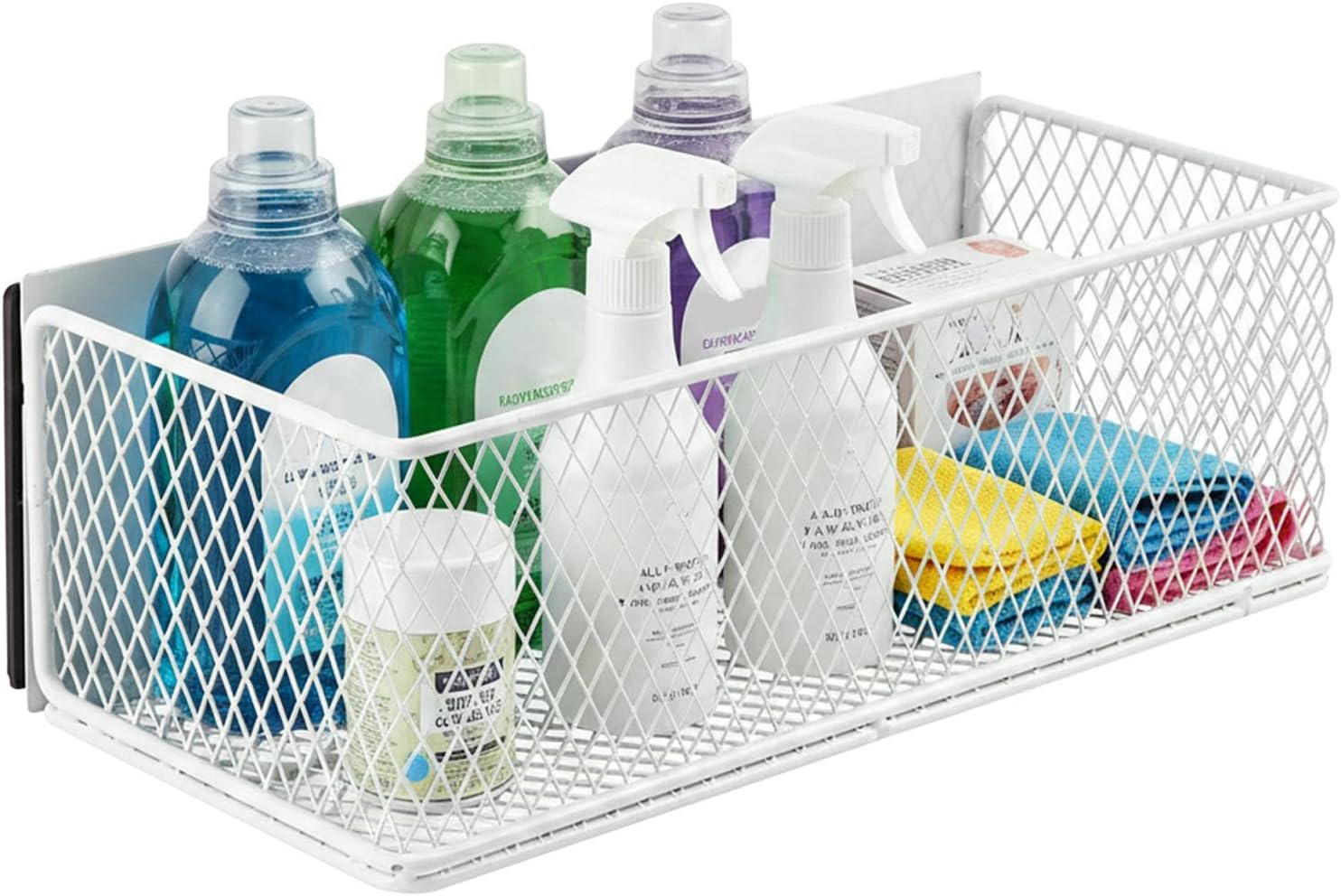Magnetic Basket Organizer Holder, Laundry & Fridge Organizers, Anti-Slip Magnetic Washer Shelf for Refrigerator Washing Machine Dryer Kitchen Whiteboard Classroom (White)