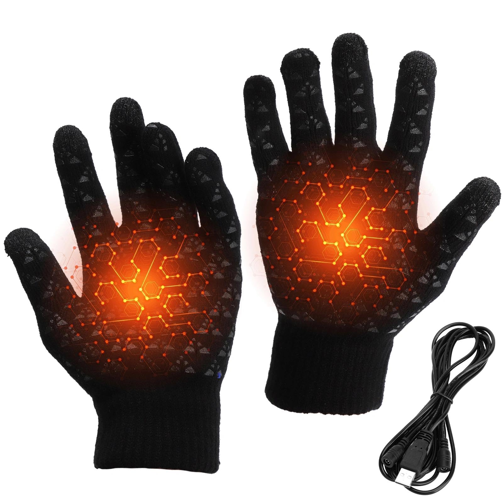 HENGBIRD Guantes calefactables USB eléctricos con pantalla táctil para invierno esquí ciclismo