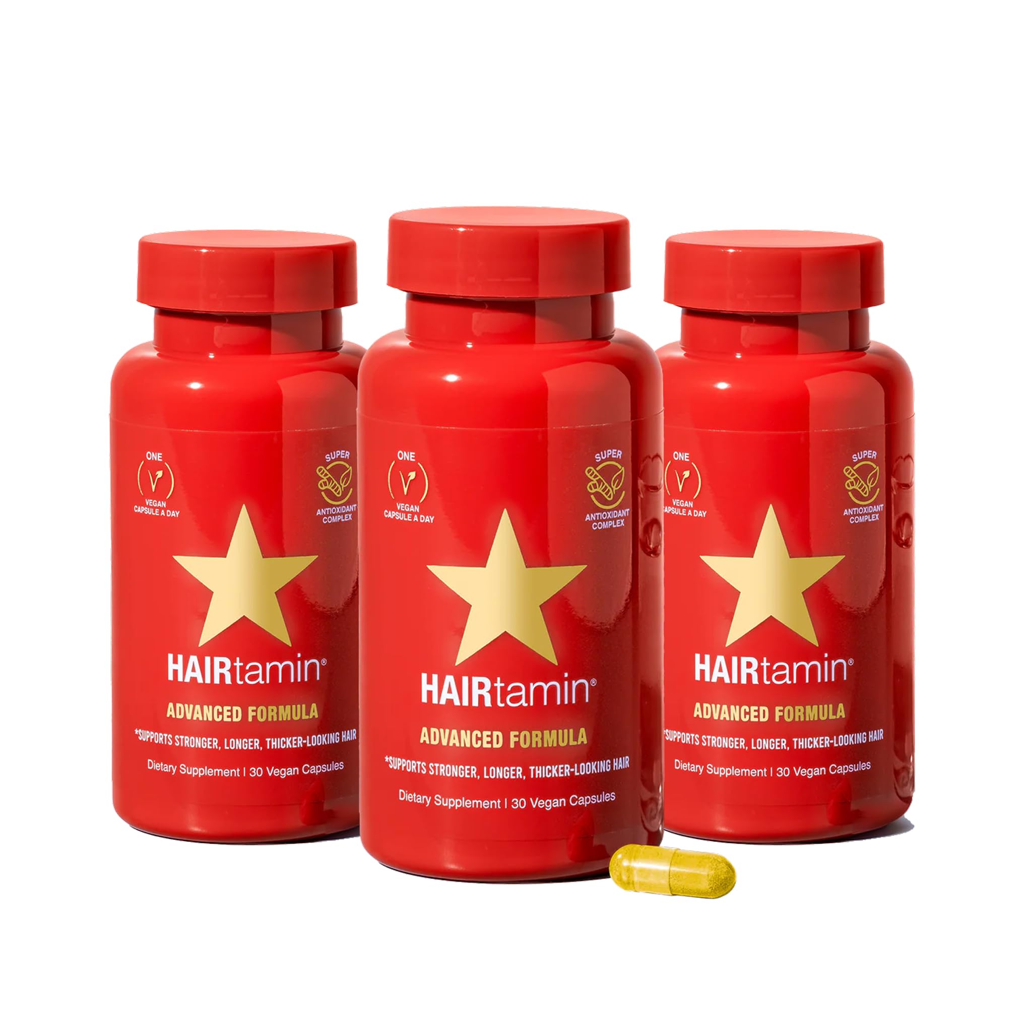 HAIRtamin Gluten-free Hair Growth Biotin Vitamins Capsules (Pack of 3,30 Pieces)