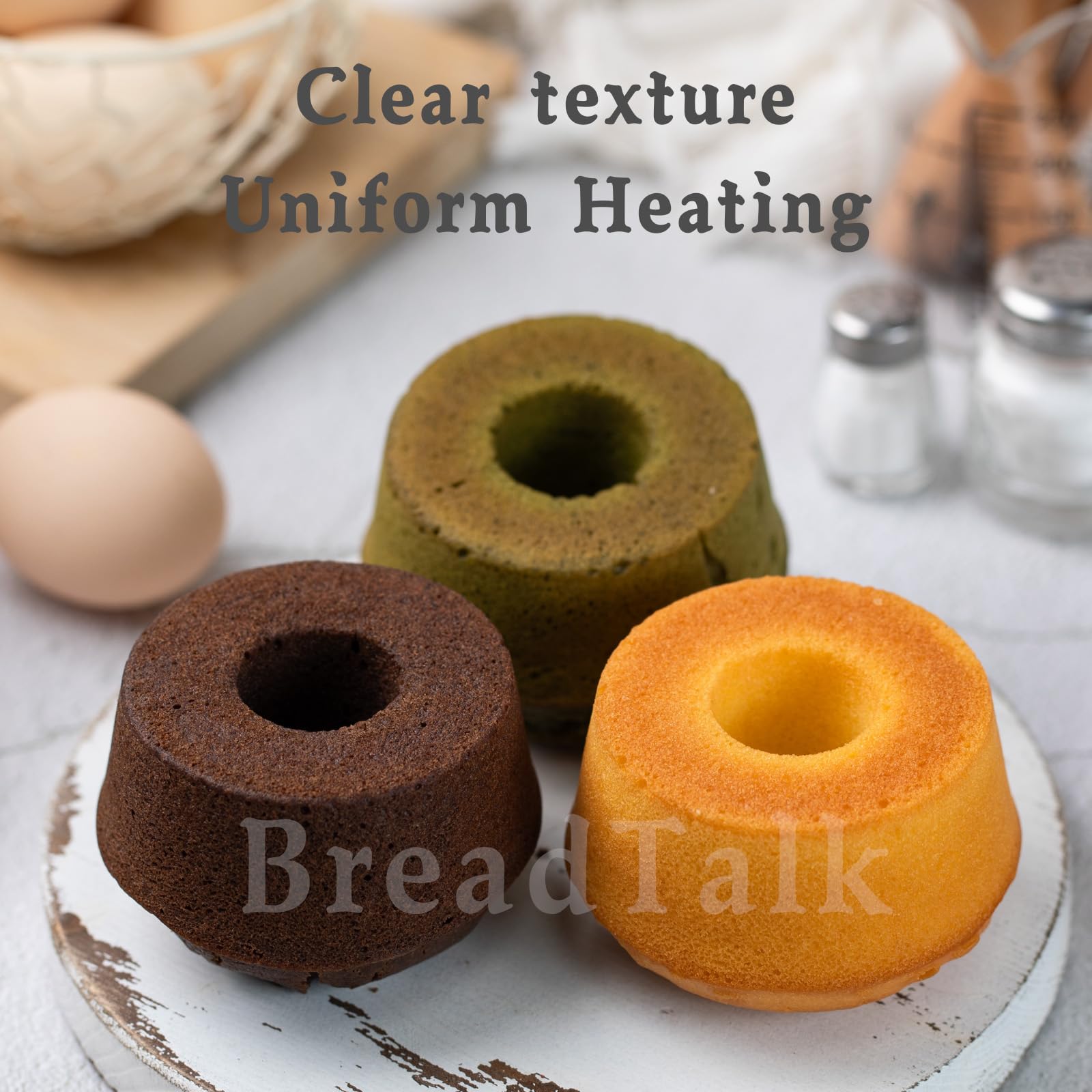 Mini-Engel-Kuchenformen, 10,2 cm, antihaftbeschichtet, Aluminiumrohr zum Backen von Chiffon, Gugelhupf und Biskuitkuchen, abnehmbarer Boden, leicht zu lösen, ofen- und spülmaschinenfest, 6 Stück