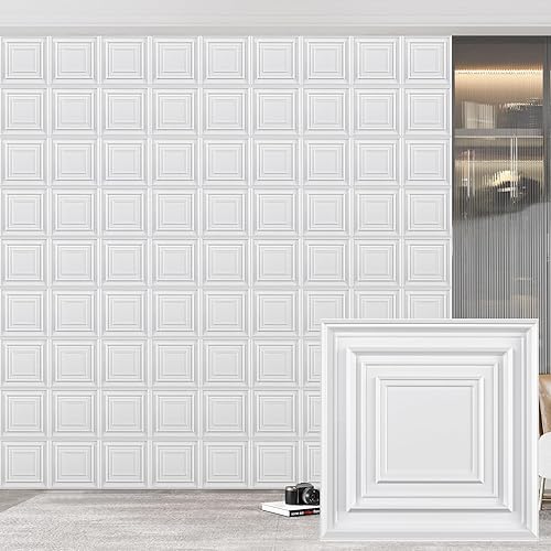 Miniatura 12 de Heikki Paquete de 30 Paneles de Pared 3D para Decoración de Pared Interior, Paneles de Pared con Textura de Flores de PVC para Sala de Estar