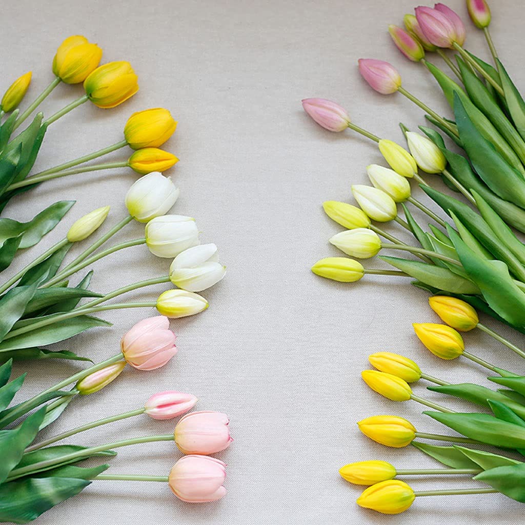 MYUYEE Artificial Flower Plastic Tulip Simulation Bouquet Fake Flower Bathroom Living Room Layout Cafe Party Decoration (B)