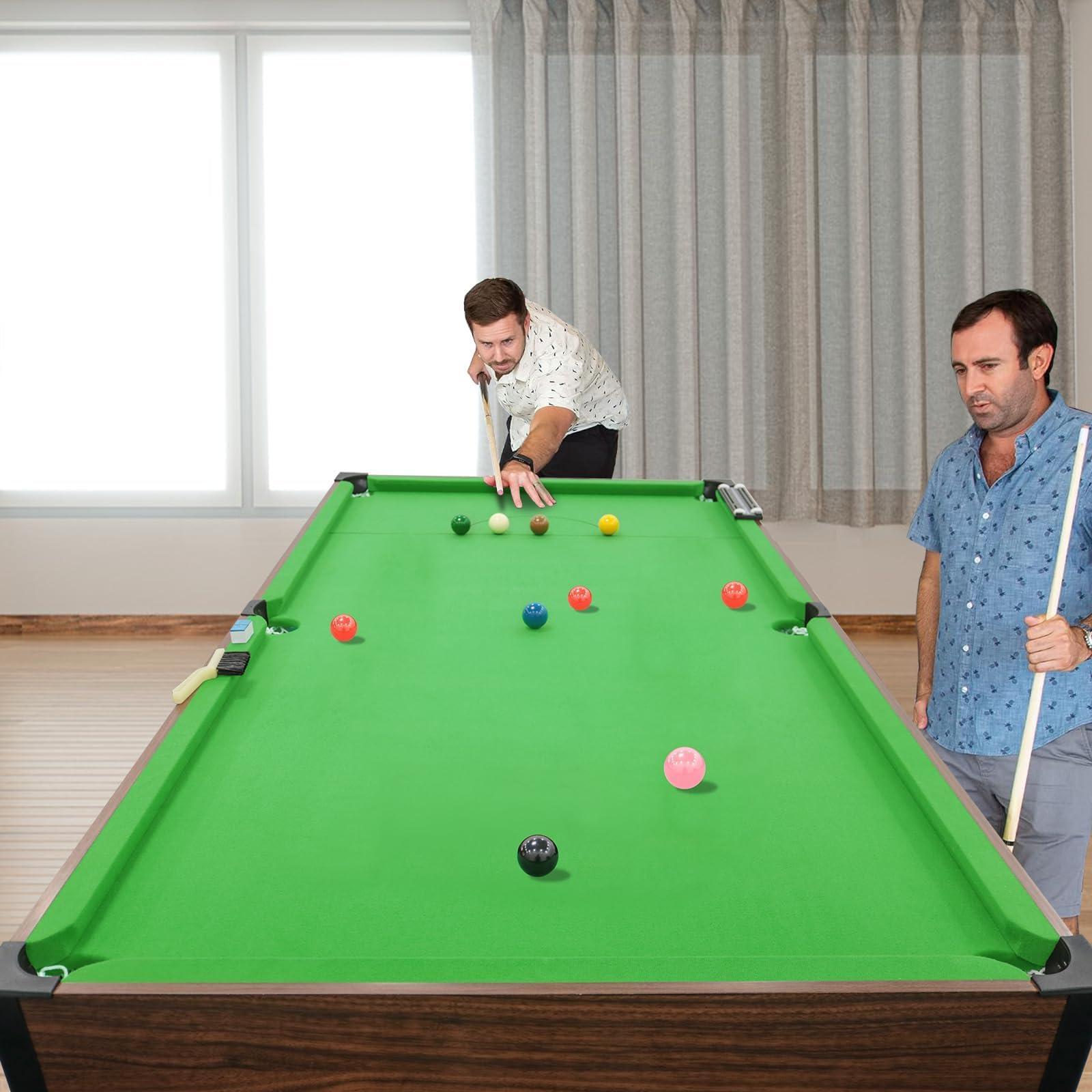 HLC Pool-Billardtische Billardtisch Klappbar mit Kompletten Zubehör 183 * 91.5 * 79 cm DREI Farben, für Ihre Familie und ihre Kinder, grün