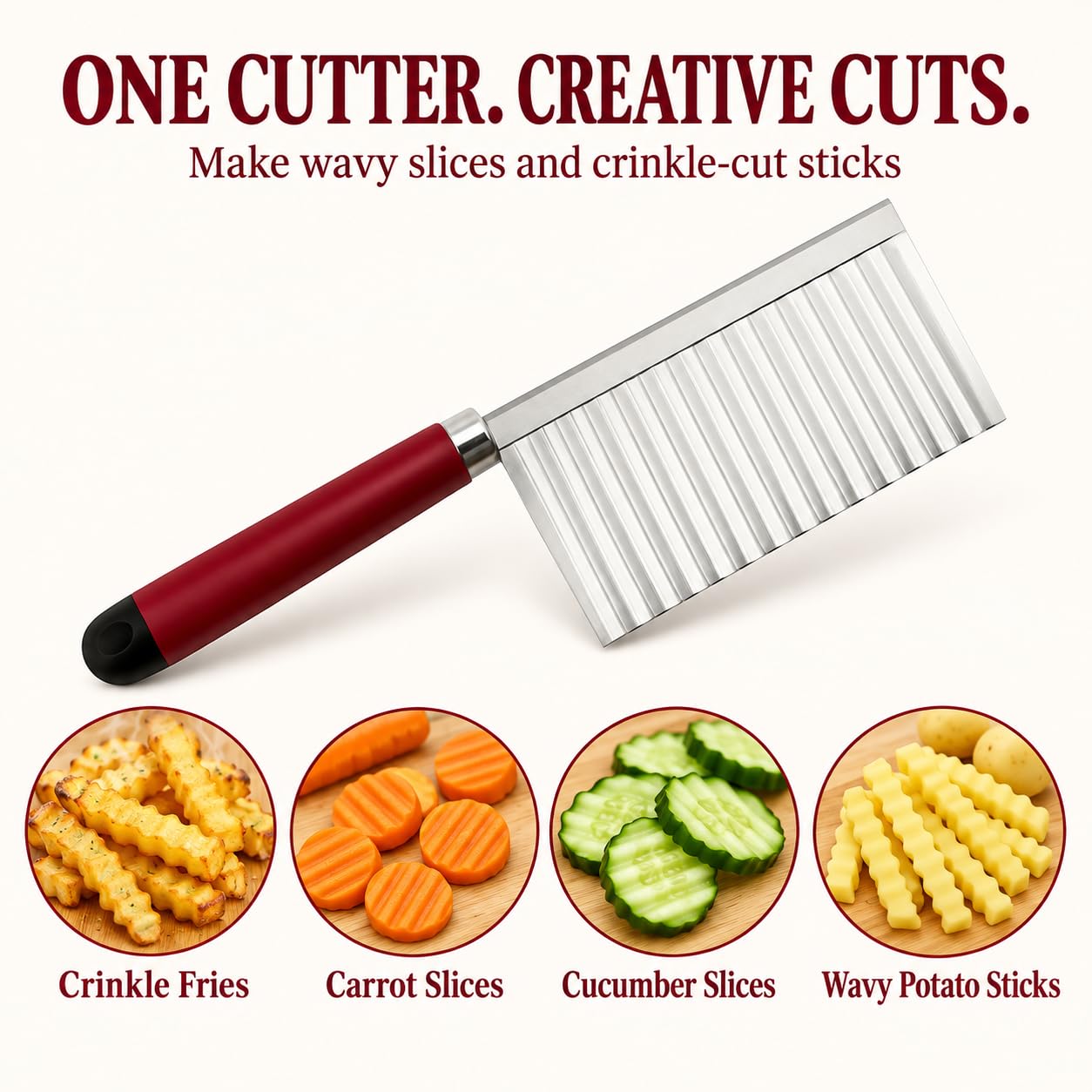 Crinkle Cutter for French Fries & Vegetables -5 Crinkle Cutter for French Fries & Vegetables -5