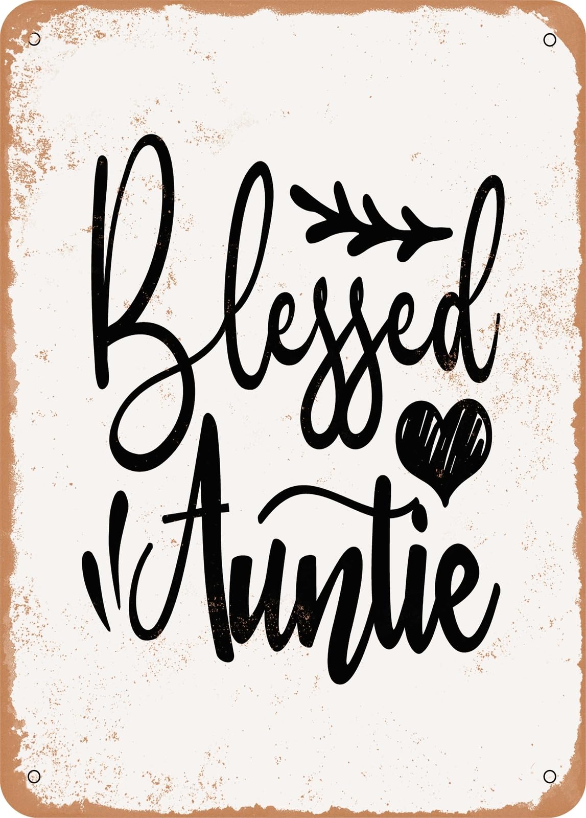 Miaomansenstore Metal Sign - Blessed Auntie - 4 - Vintage Look Home Decor