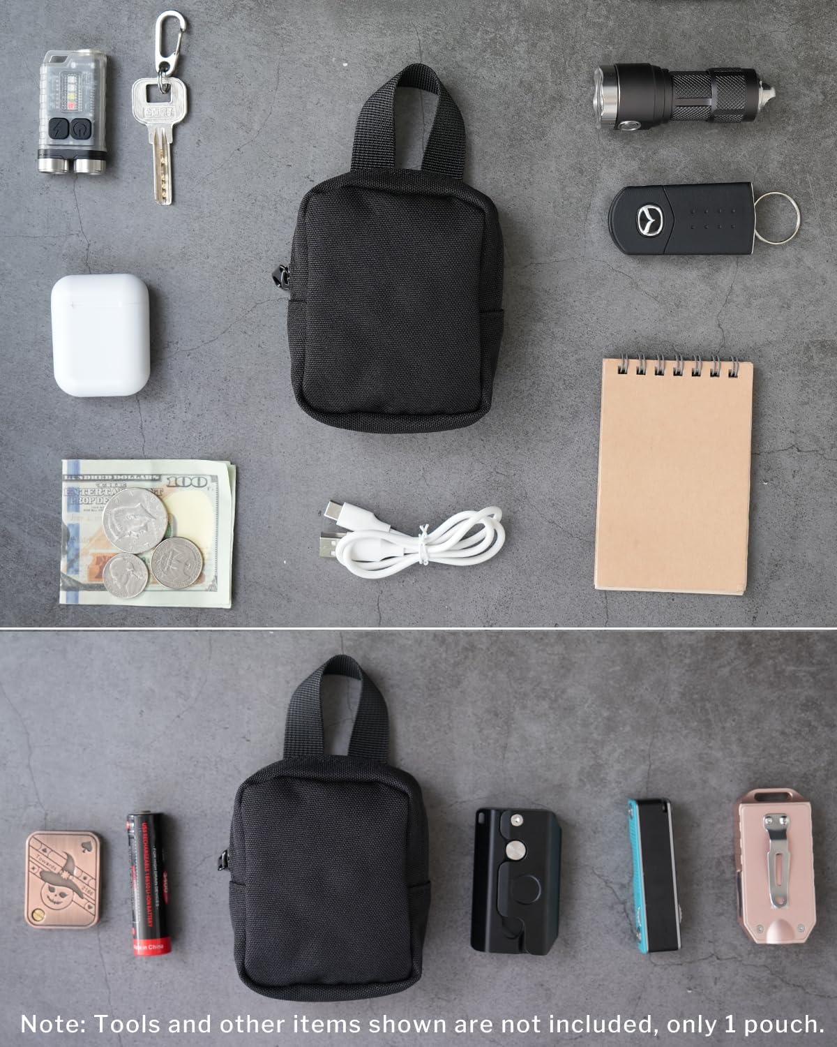 VIPERADE VE33 Small EDC Pouch, Mini Pocket Organizer, Mini Tactical EDC Compact Pocket Organizer Pouch, Micro EDC Pocket Organizer, Black - Image 3
