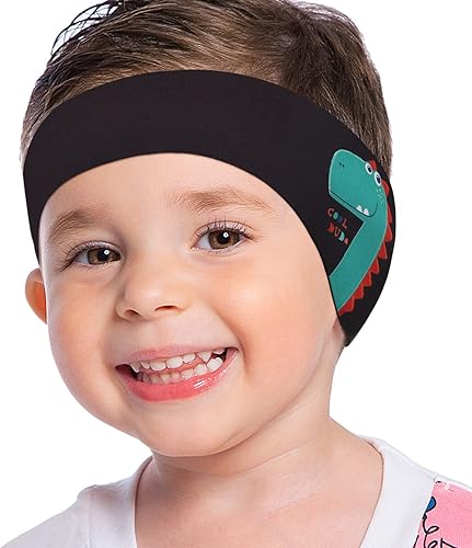 MoKo Diadema de natación para niños y adultos, linda diadema para nadadores, banda impermeable para las orejas (talla S para niños de 1 a 3 años,