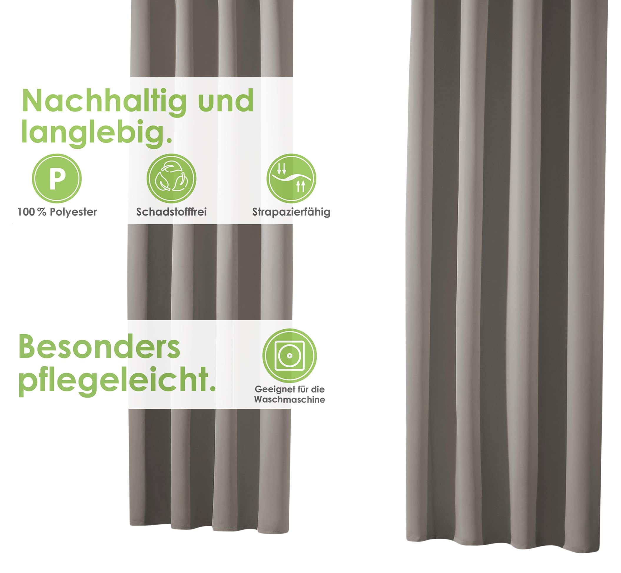 heimtexland Gardine XXL Dekoschal Blickdicht Verdunkelungsgardine Thermogardine HxB 245x275 cm Kälte- und Wärmeisolierung …auspacken, aufhängen, fertig! Vorhang Typ139 Schlamm
