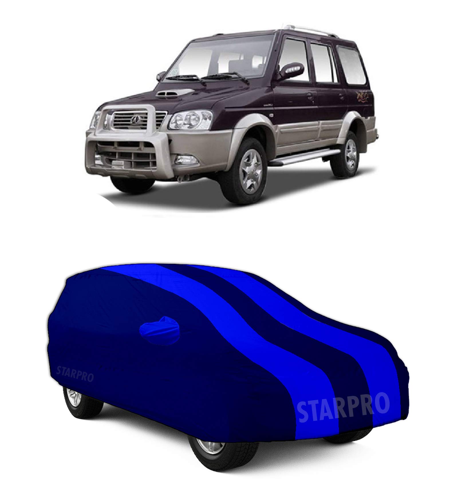 NEXTON Water Resistant & Uv Protection All Weather Car Cover Compatible for ICML 80 (with Mirror_Royal Blue)
