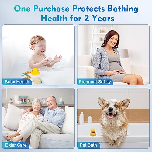 Miniatura 7 de Juego de cabezal de ducha filtrado, 4 filtros de ducha reemplazables de 20+3 etapas para agua dura con vitamina C y E para una piel y cabello