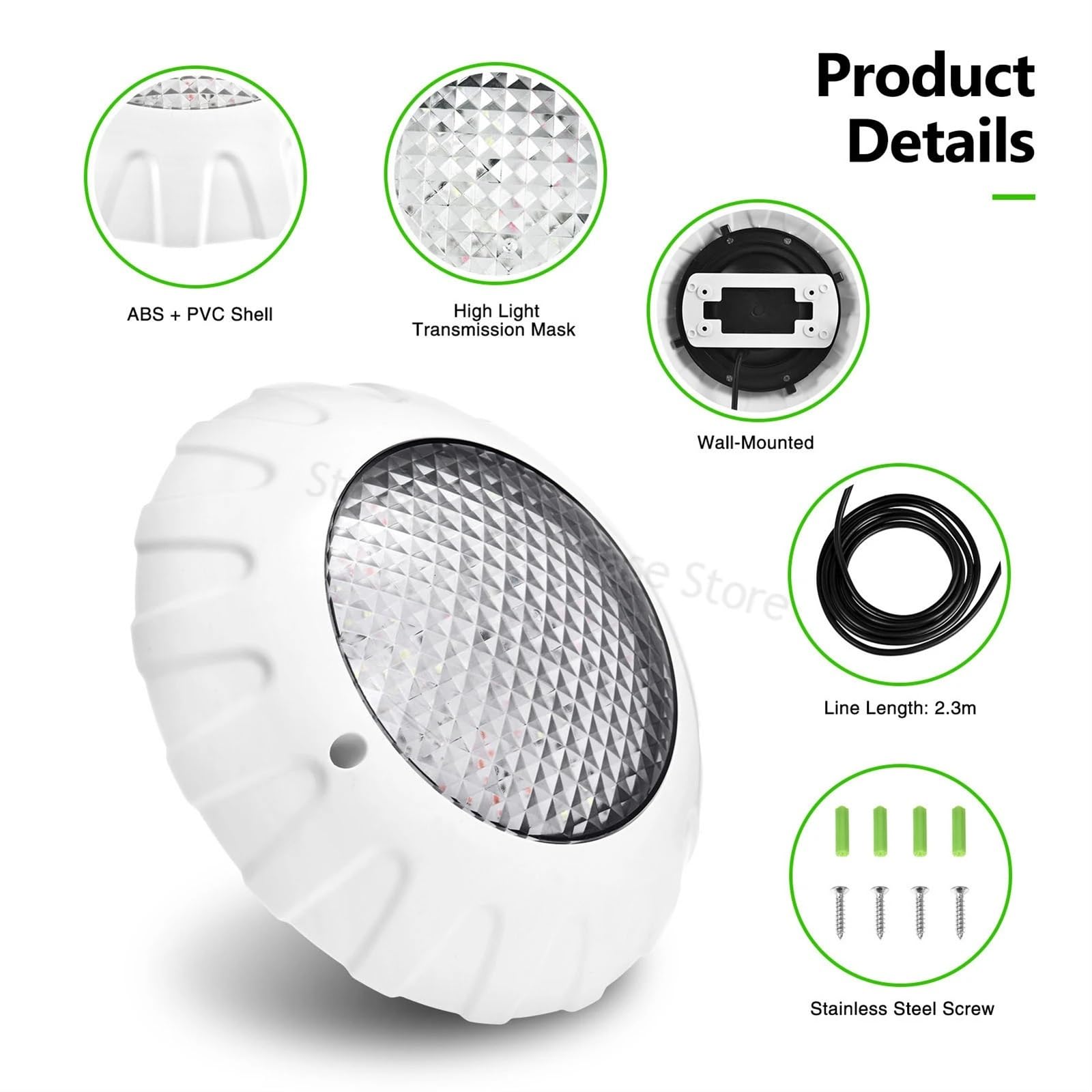 EDEDE Luci Piscina, Luci subacquee a LED sommergibili for Piscina 38W RGB Color Luce for Piscina con Telecomando DC12V IP68 Lampada Impermeabile
