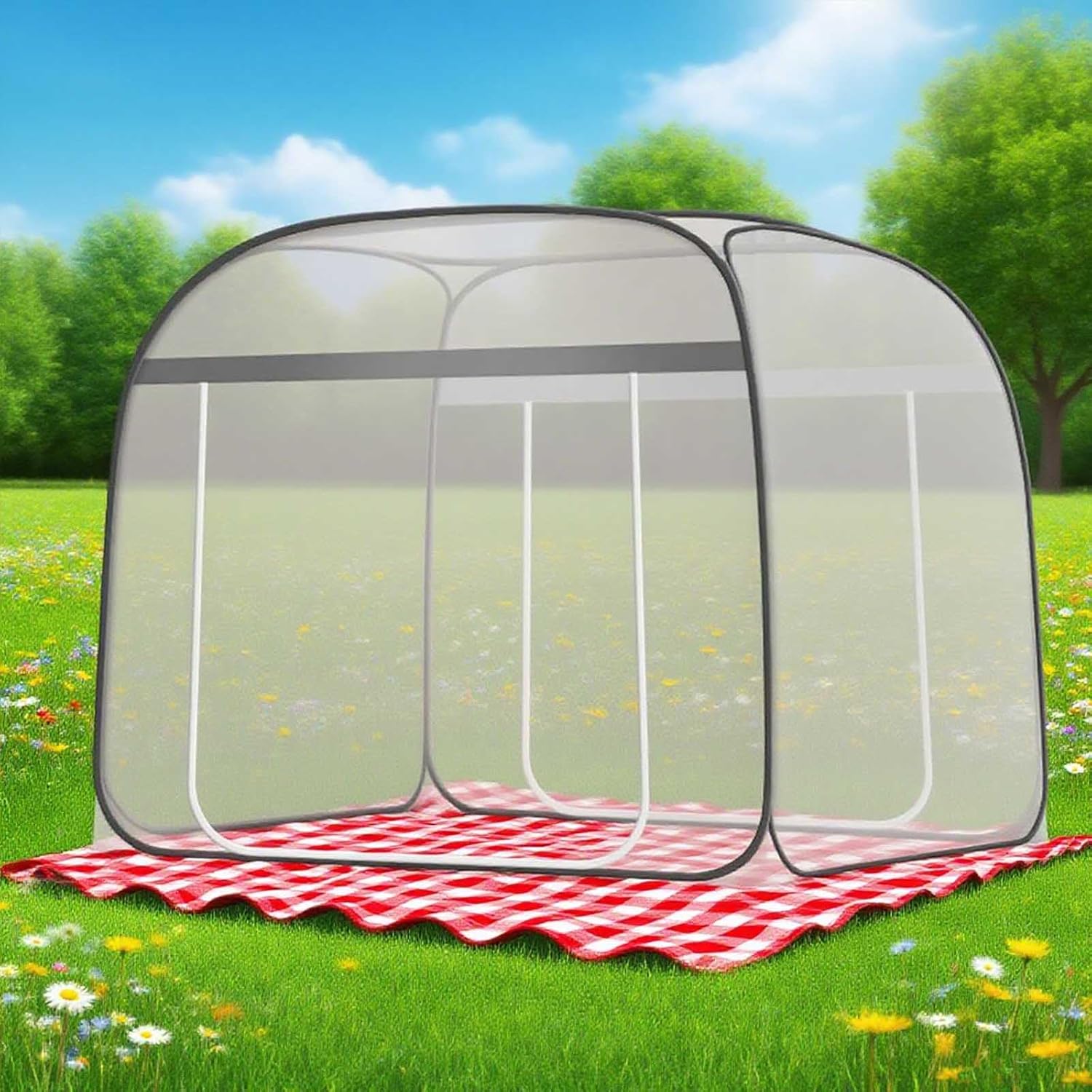 Mosquito Net for Bed, Portable Pop up Mosquito Tent for Camping Travel Mosquito Netting with Double Entry, Mosquitero para Cama, Foldable Mosquito Bed Net for Twin/Full Bed, Bed Tent for Adults