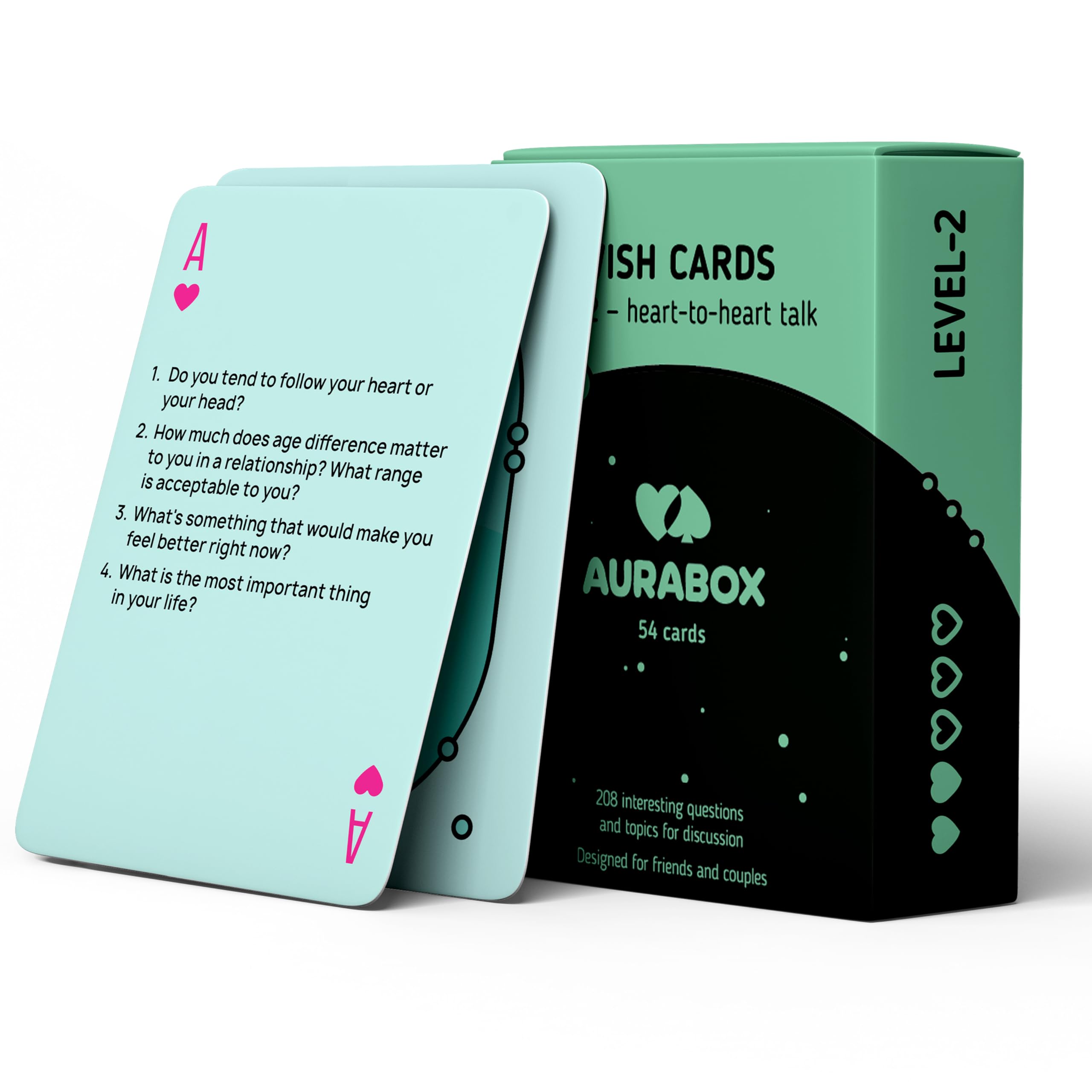 Couple Card Game for Date Nights & Travel - 54 Card and 208 Questions, Deep Talks, Interactive Poker Card Games for Adults, Friends, Couples, Men, Women, Boyfriend Gifts, Bride Gifts,Valentine's Gift
