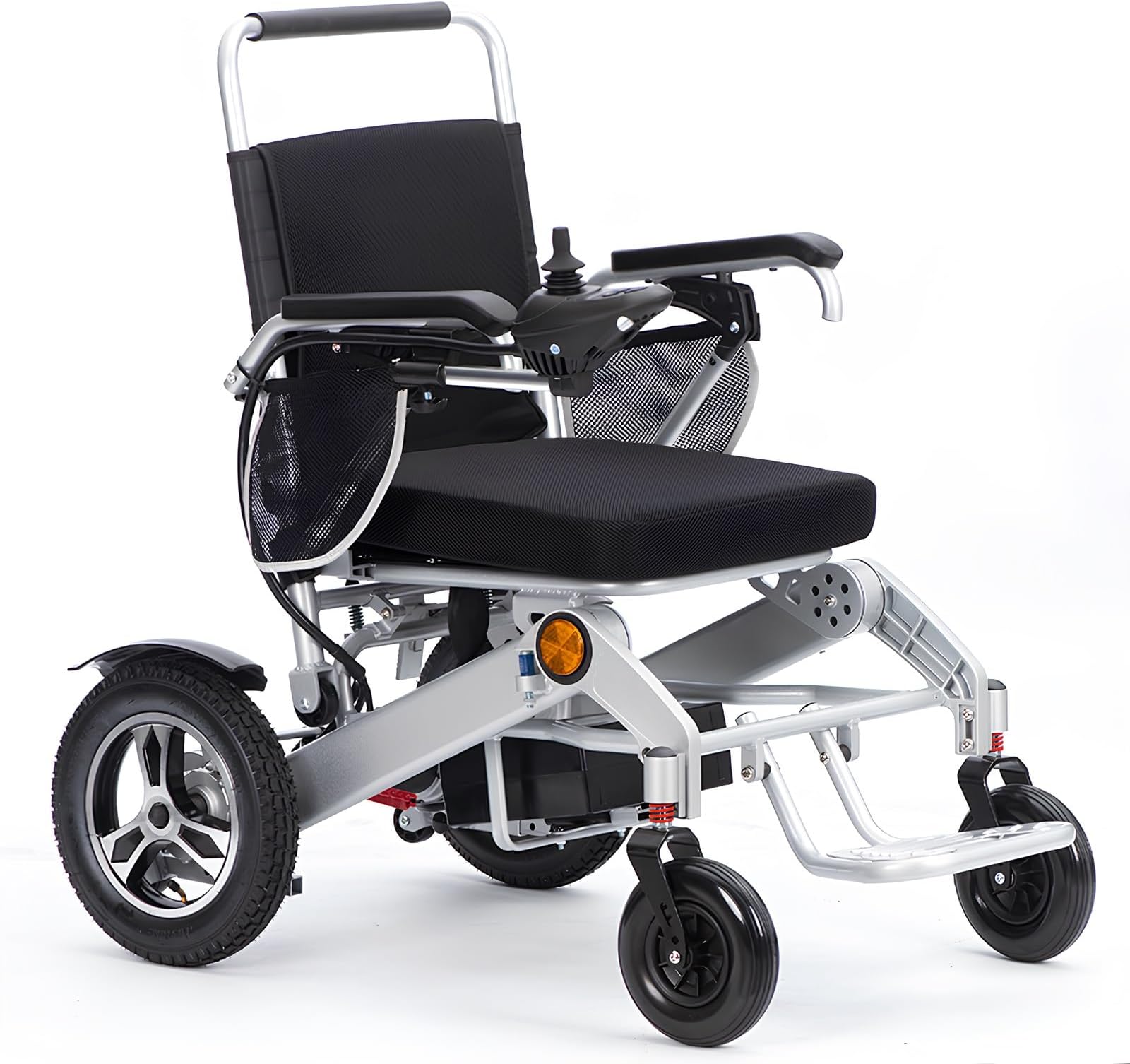 DYHQQ Lightweight Portable Electric Wheelchair Foldable Electric Wheelchair for Adults Seniors, Intelligent Power Wheelchairs Motorized Wheelchair All Terrain Power Chair, Up To 10 Mile Range