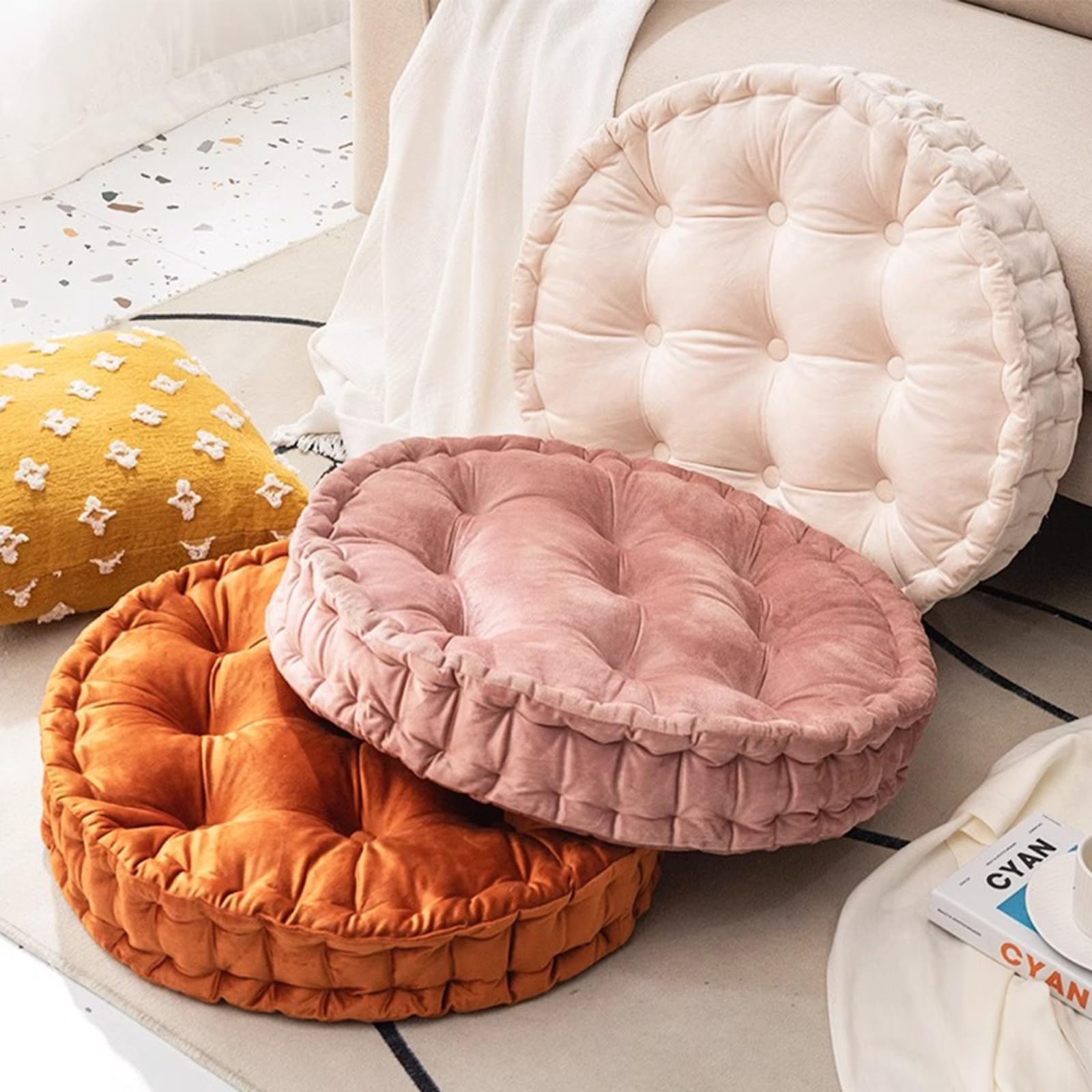 Cojines de suelo, Almohada de suelo redonda de espuma viscoelástica