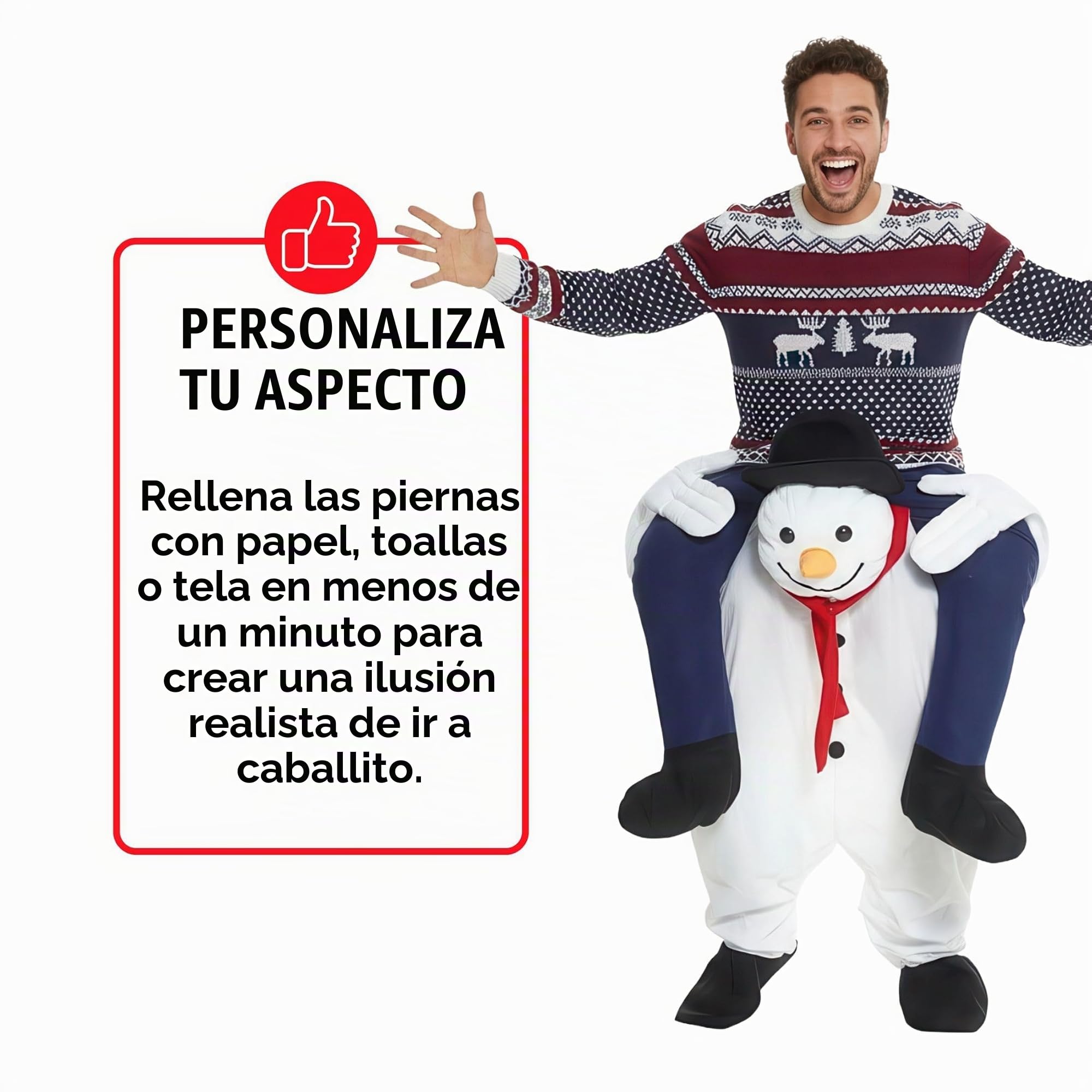 Morph Disfraz Monigote De Nieve a Caballito para adultos