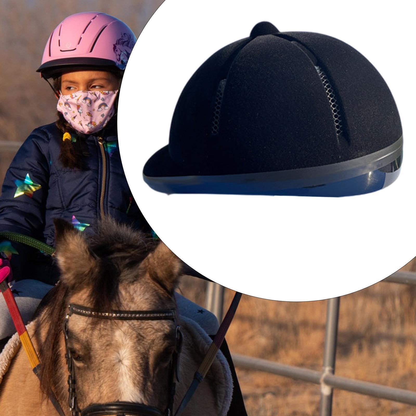 Casco Equestre Bambini Casco Ventilato Regolabile Imbottitura Removibile Struttura Compatta Materiale Pvc Leggero Adatto per Equitazione Ciclismo Patt