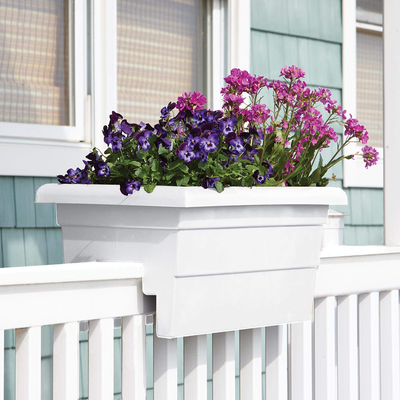 WINDOWBOX 24 inch Countryside Railing Planter Color: White