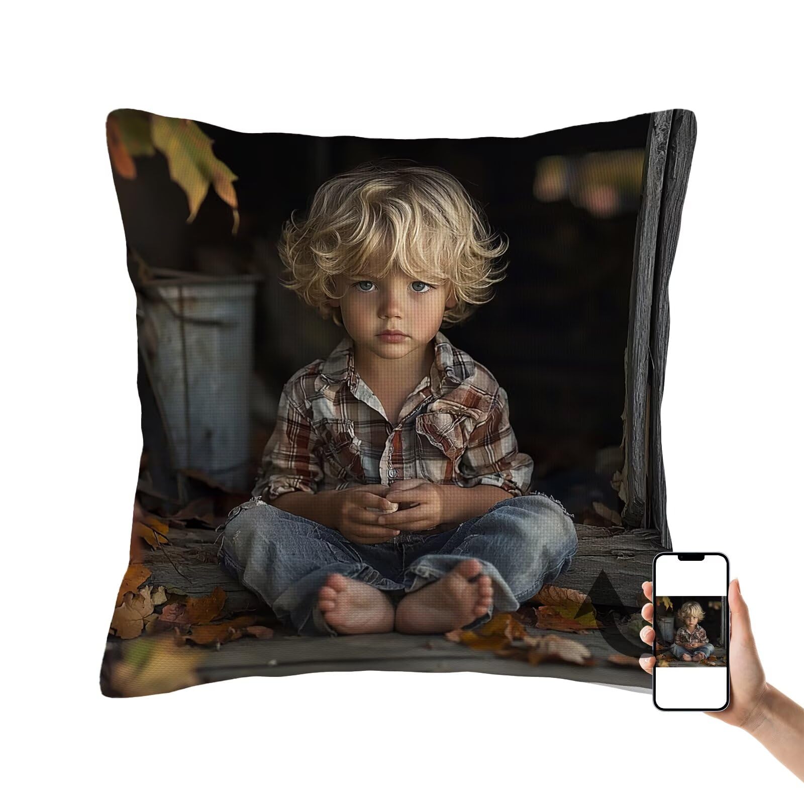 Housse de coussin personnalisé photo avec texte et taie d'oreiller imperméable 180x60