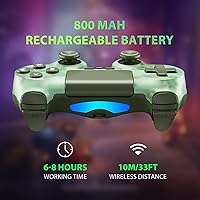 Vista 4 de Wireless Controller for PS4, 2 Pack Controllers for PS4 with Double Vibration/6-Axis Sensor/Touch Pad/Headphone Jack, Ergonomic Non-Slip Grip