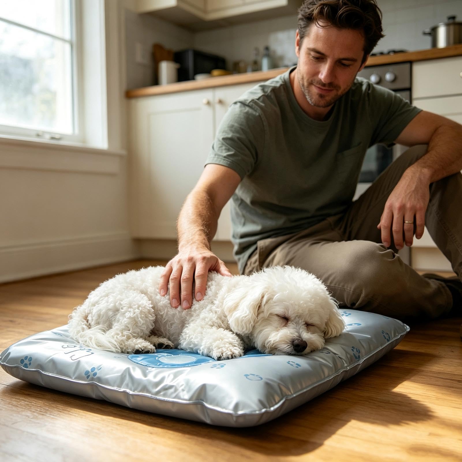 Tapis de niche en gel rafraîchissant pour chiens 70 x 60 cm lavable