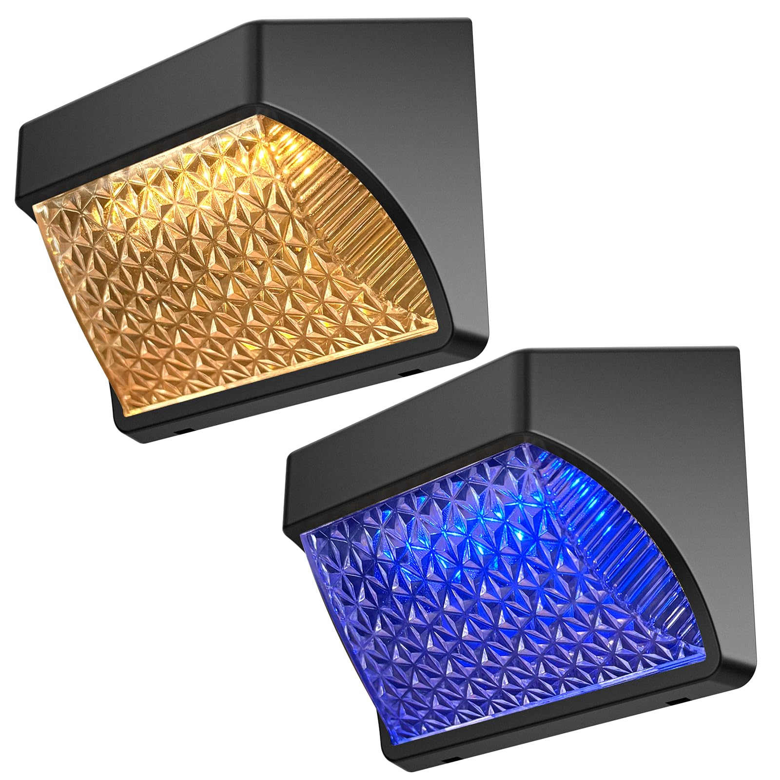 TYHBRV Solar Fence Lights Outdoor Waterproof Ip65, 10 Lighting Modes Fence Lights Solar Powered with 15 Led Lens, Backyard Light Outdoor for Deck Railing Step Pool Patio Wall - 12 Pack(2 Pack)