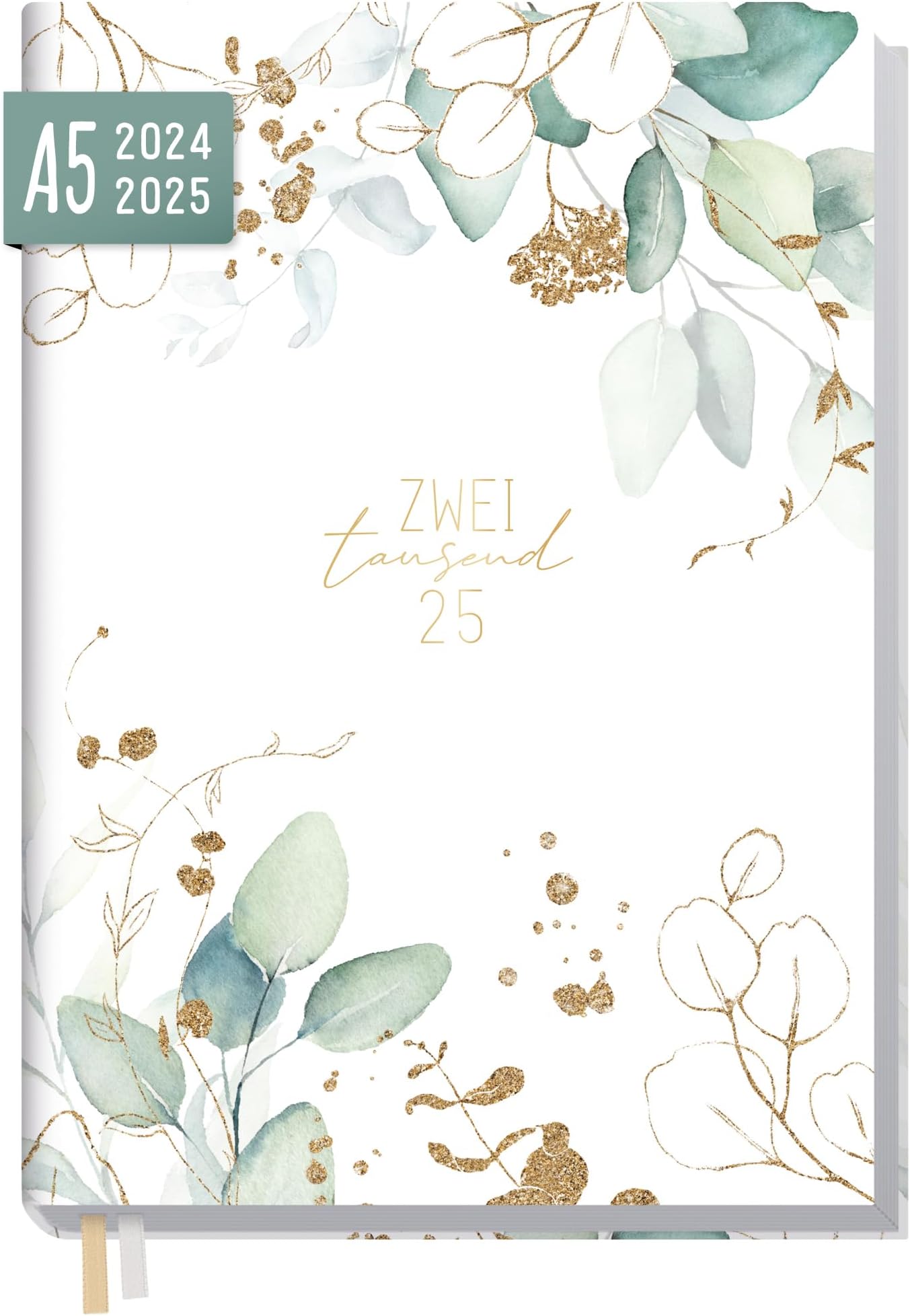 Häfft® Chäff-Timer Classic Kalender 2024/2025 A5 "Blattgold" Buchkalender, Terminplaner 