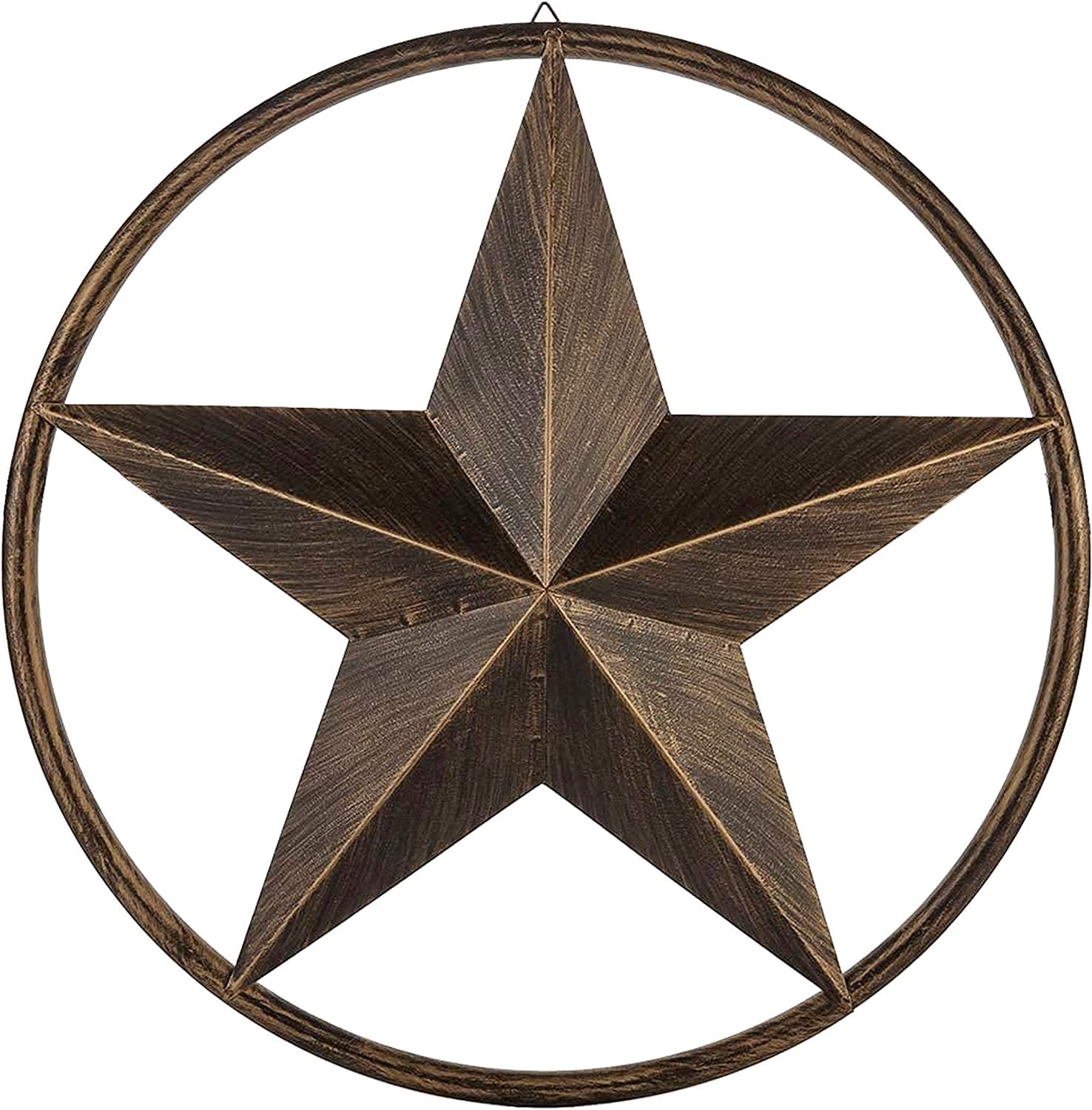 24 Metal Barn Star Western Decor Smooth Rope Ring Rustic Wall Decor Texas Lone Star Dark Brown Metal Texas Home Wall Decor Indoor Outdoor Western Decor for Home (24)
