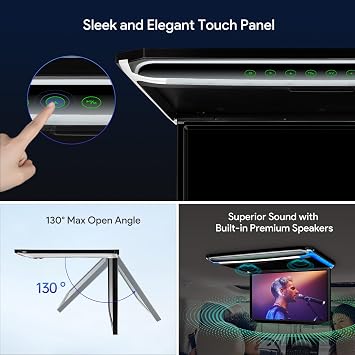XTRONS 17.3-Inch FHD Car Overhead Monitor with HDMI, Built-in Speaker | Ultra-Thin 16:9 TFT Display with 1920 x 1080 Resolution and 1080p Playback for Roof-Mounted In-Car Entertainment