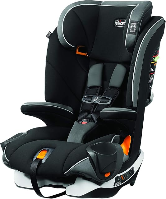 Chicco MyFit Harness + Booster Car Seat, 5-Point Harness and High Back Seat, For children 25-100 lbs. - Notte/Black & Grey