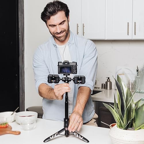 Miniatura 5 de KraftGeek Luz de video RGB, luz LED recargable en la cámara con caja suave, tono y brillo ajustables, 2000 mAh, 4 ranuras para zapata fría,