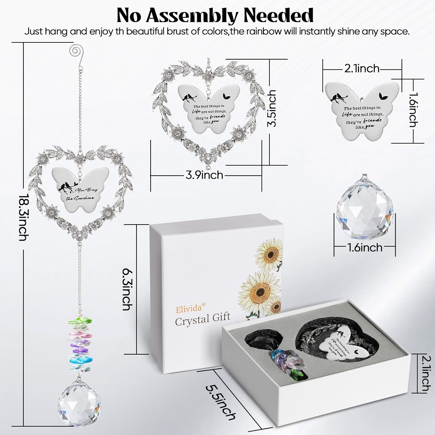 Friendship Gift Suncatcher, Best Friend Crystal Hanging Ornament for Window, Friend Birthday Gifts Unique Rainbow Maker, You Bring The Sunshine Farewell Graduation Gift for Bestie - Image 7