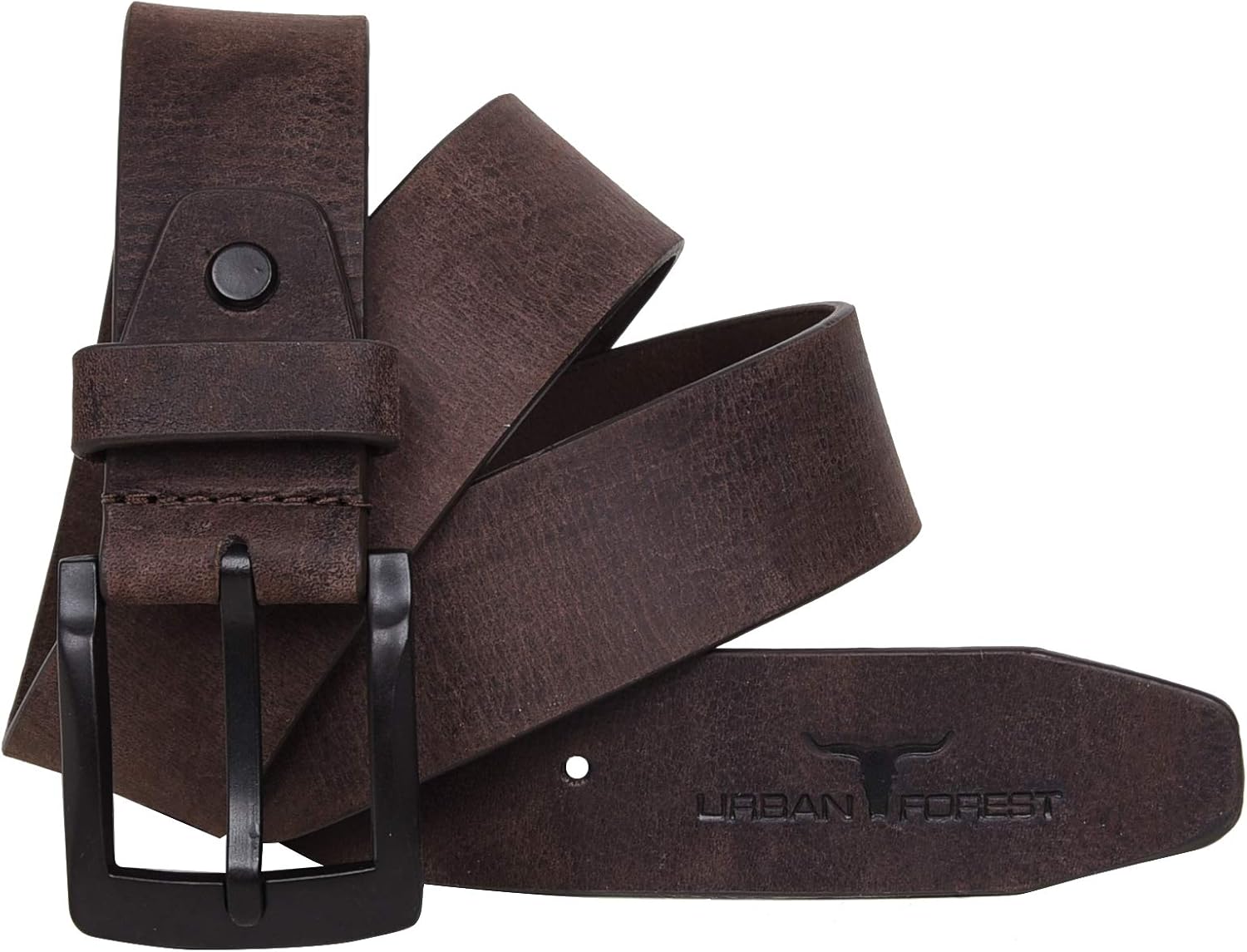 Urban Forest Luke Leather Wallet & Casual Belt Combo Gift Set for Men, Vintage Brown + Brown Belt, One Size, Two Fold Wallet