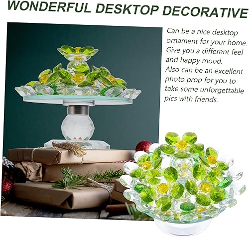 Miniatura 7 de PRETYZOOM Adorno de cristal para maceta, cristales grandes, decoración para el hogar, acentos verdes, decoración única de maceta